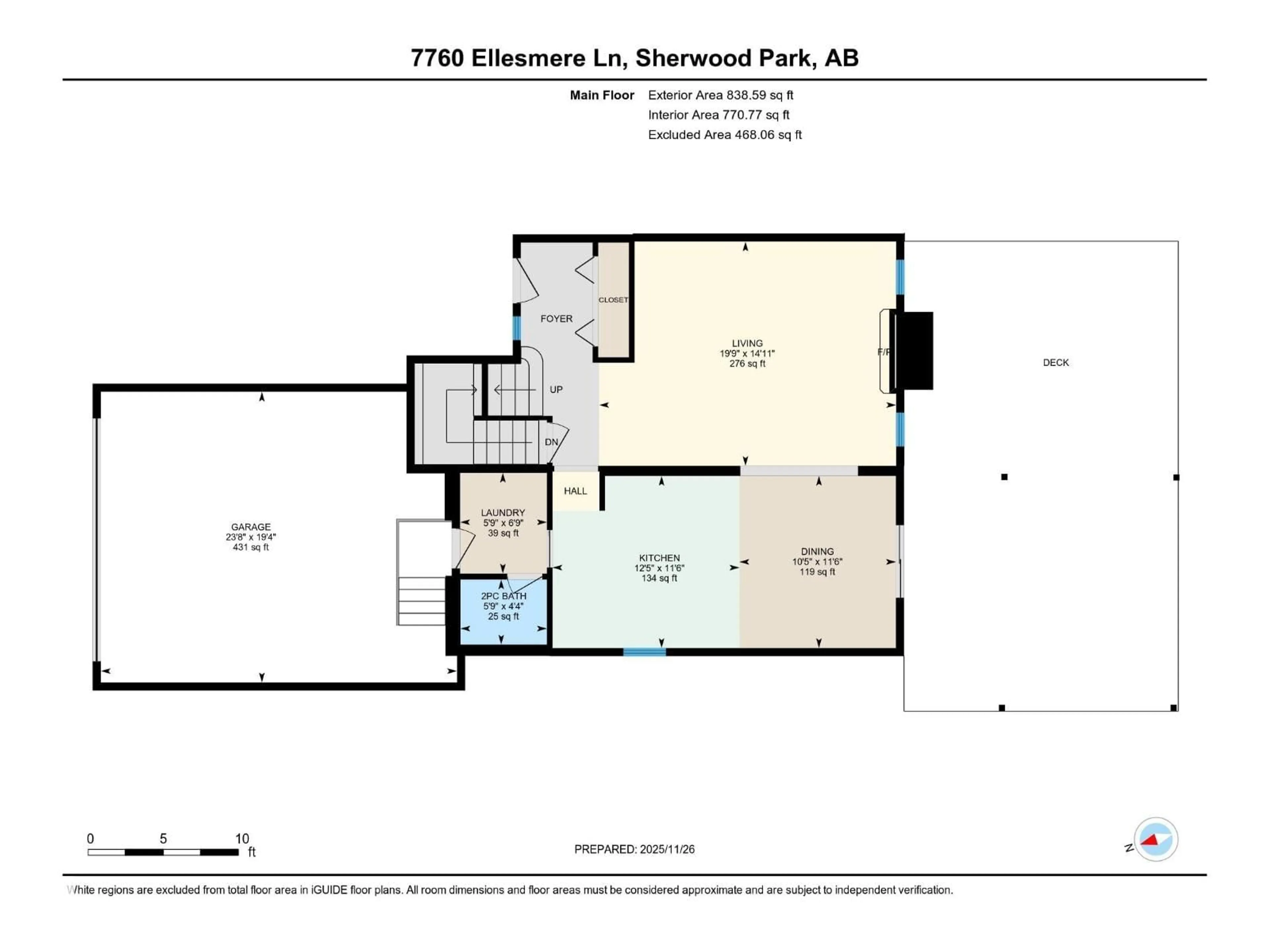 Floor plan for 7760 ELLESMERE LN, Sherwood Park Alberta T8H0P8