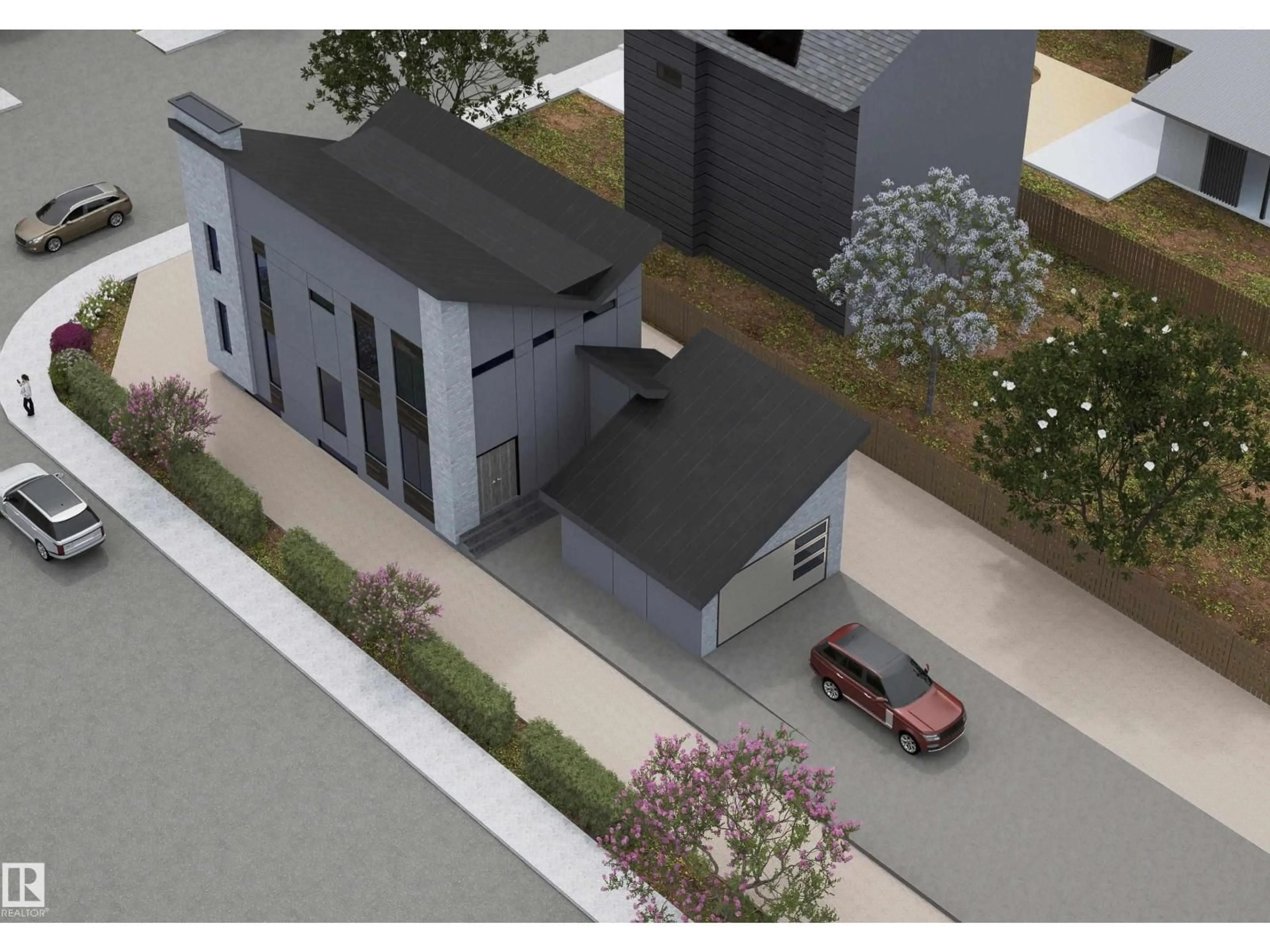 A pic from outside/outdoor area/front of a property/back of a property/a pic from drone, street for 4142 122 ST, Edmonton Alberta T6J0W8