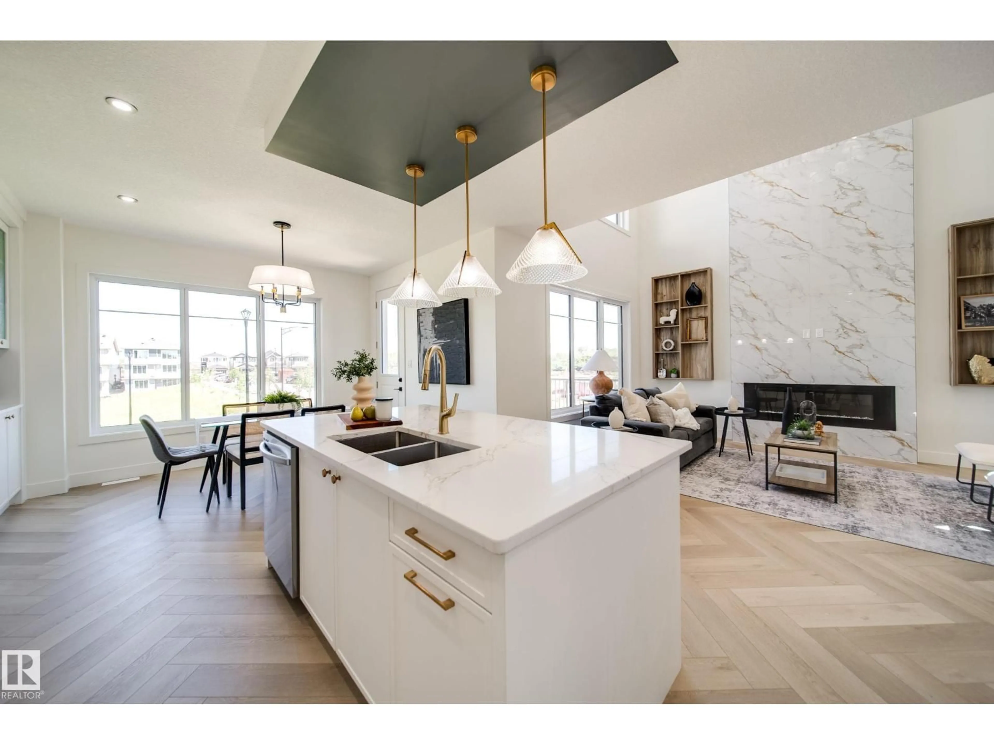 Open concept kitchen, ceramic/tile floor for 7023 177 AV, Edmonton Alberta T5Z0W9