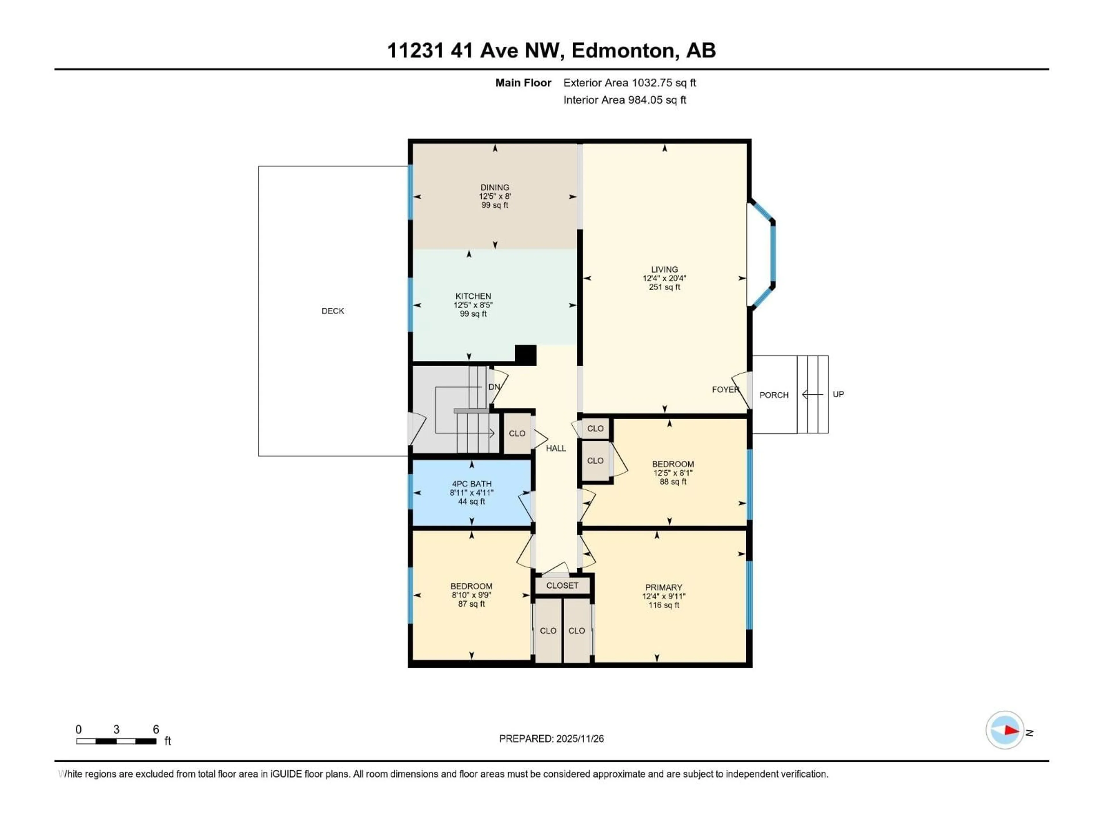 Floor plan for 11231 41 AV, Edmonton Alberta T6J0T6