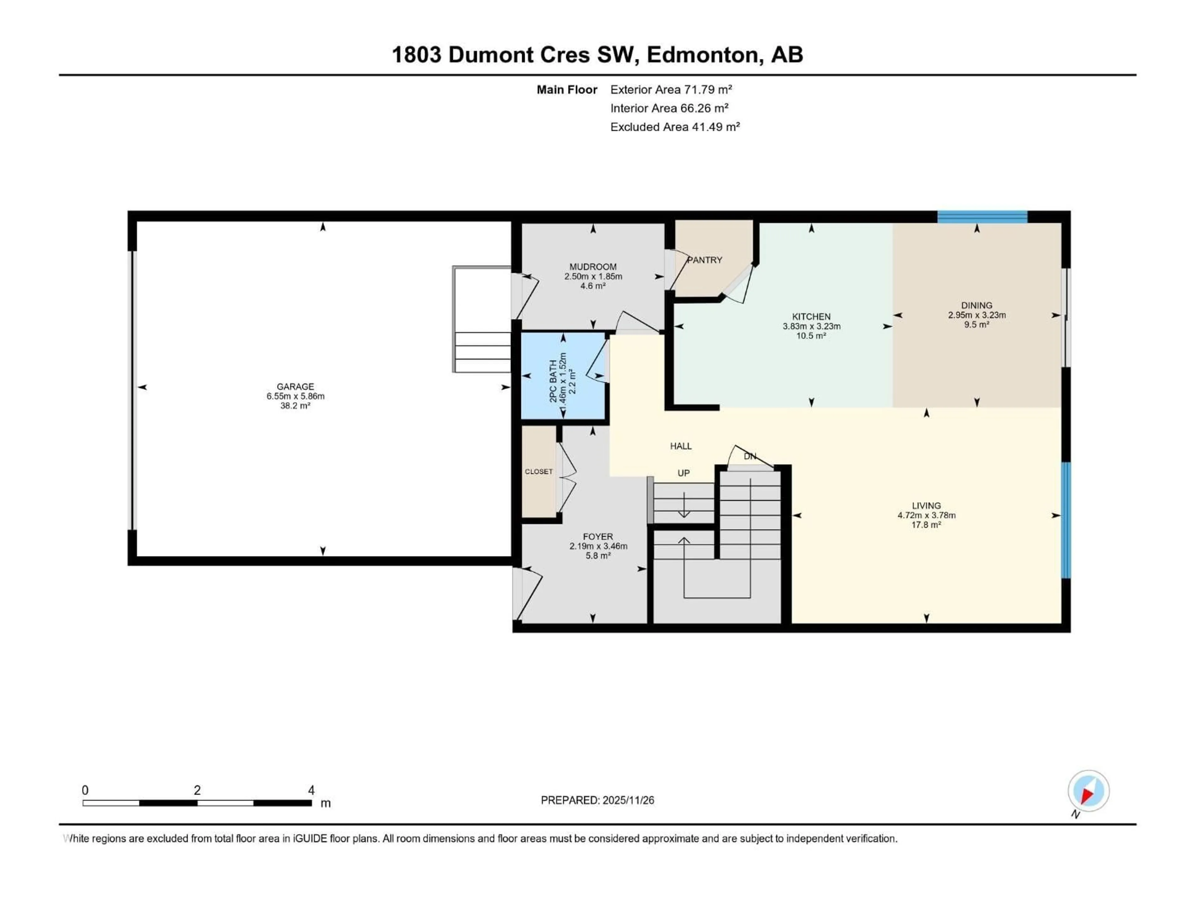 Floor plan for 1803 DUMONT CR, Edmonton Alberta T6W3V8