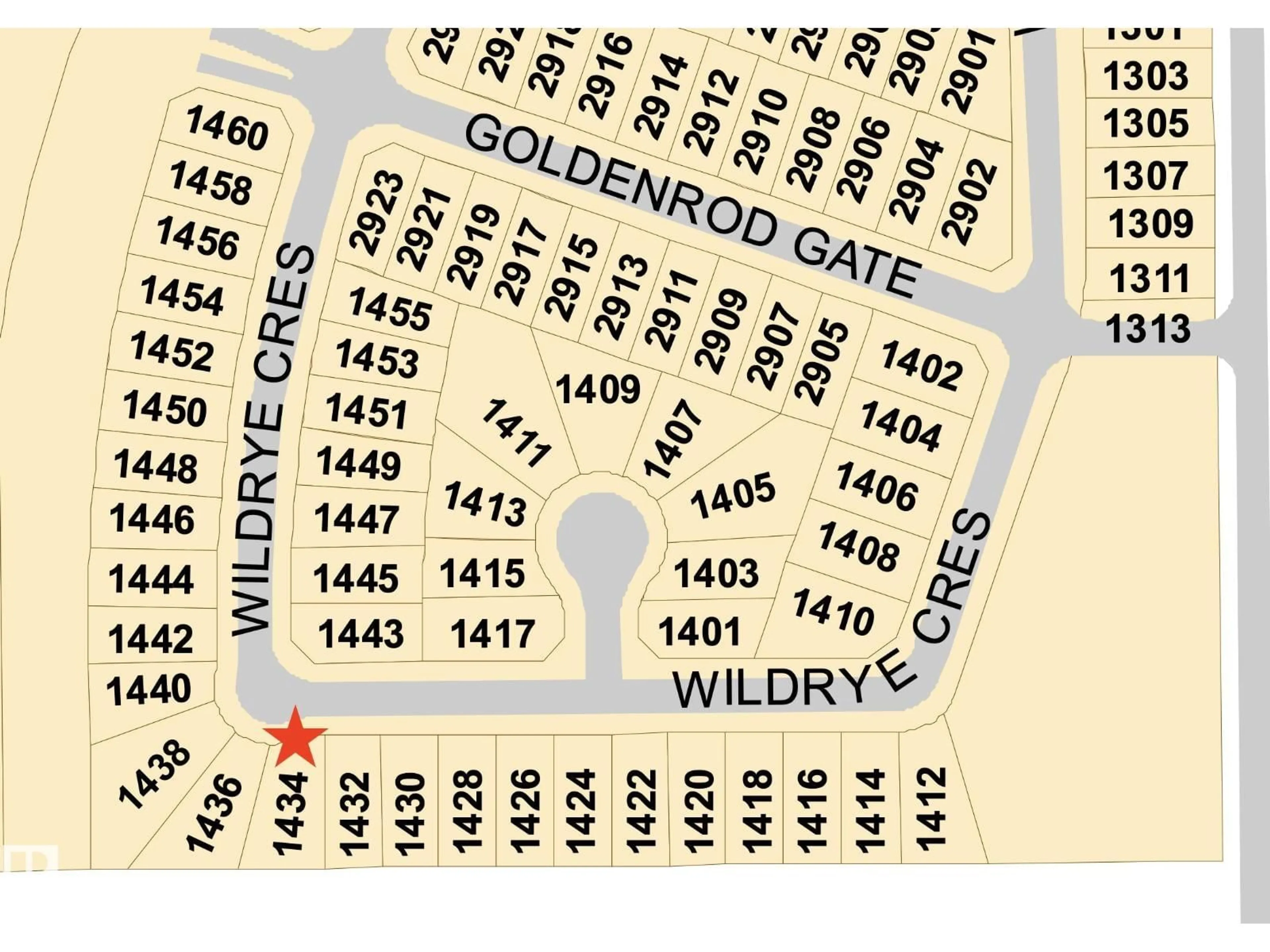 Picture of a map for 1434 WILDRYE CR, Cold Lake Alberta T9M0K6