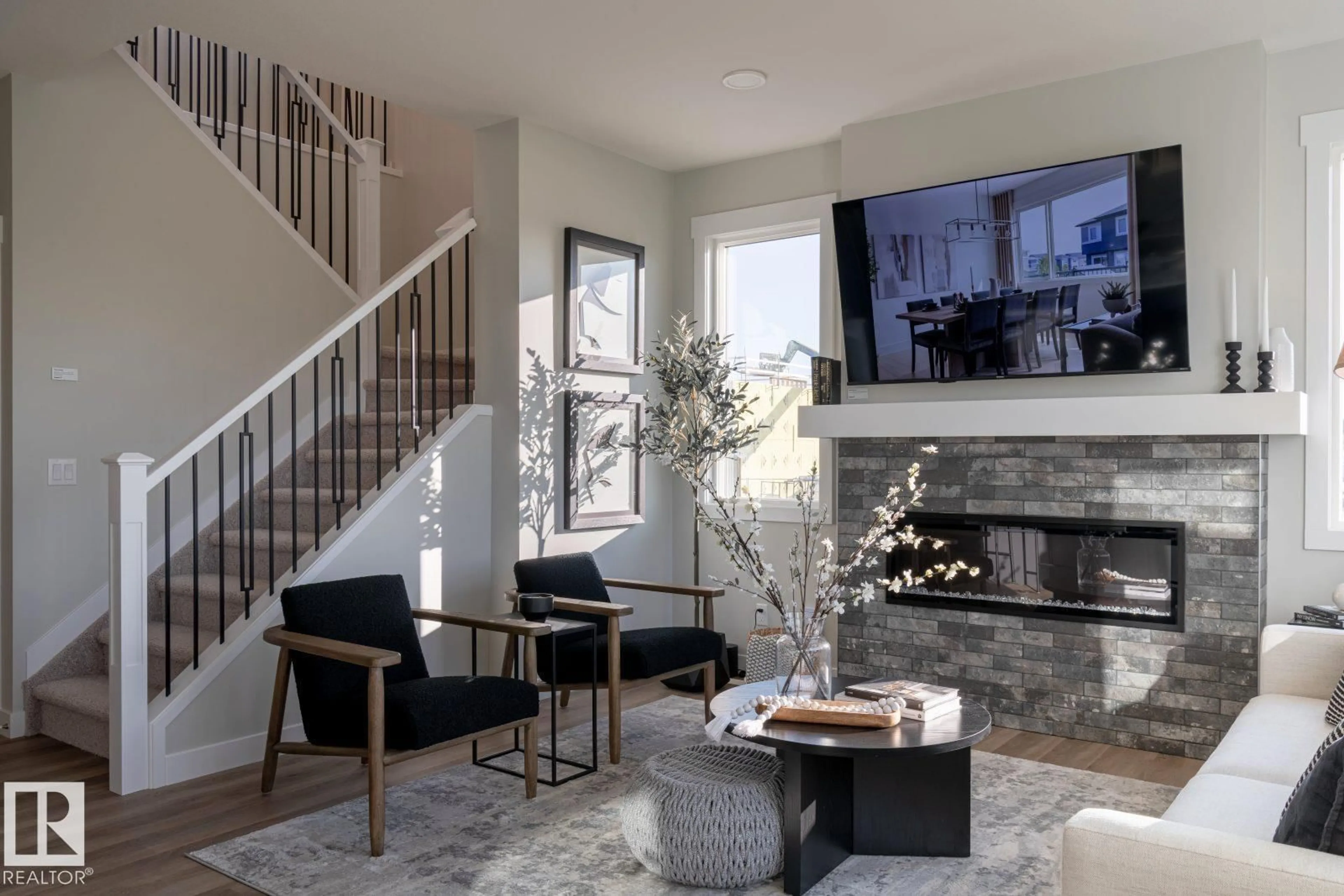 Living room with furniture, unknown for SW - 2524 158 ST, Edmonton Alberta T6W5P6