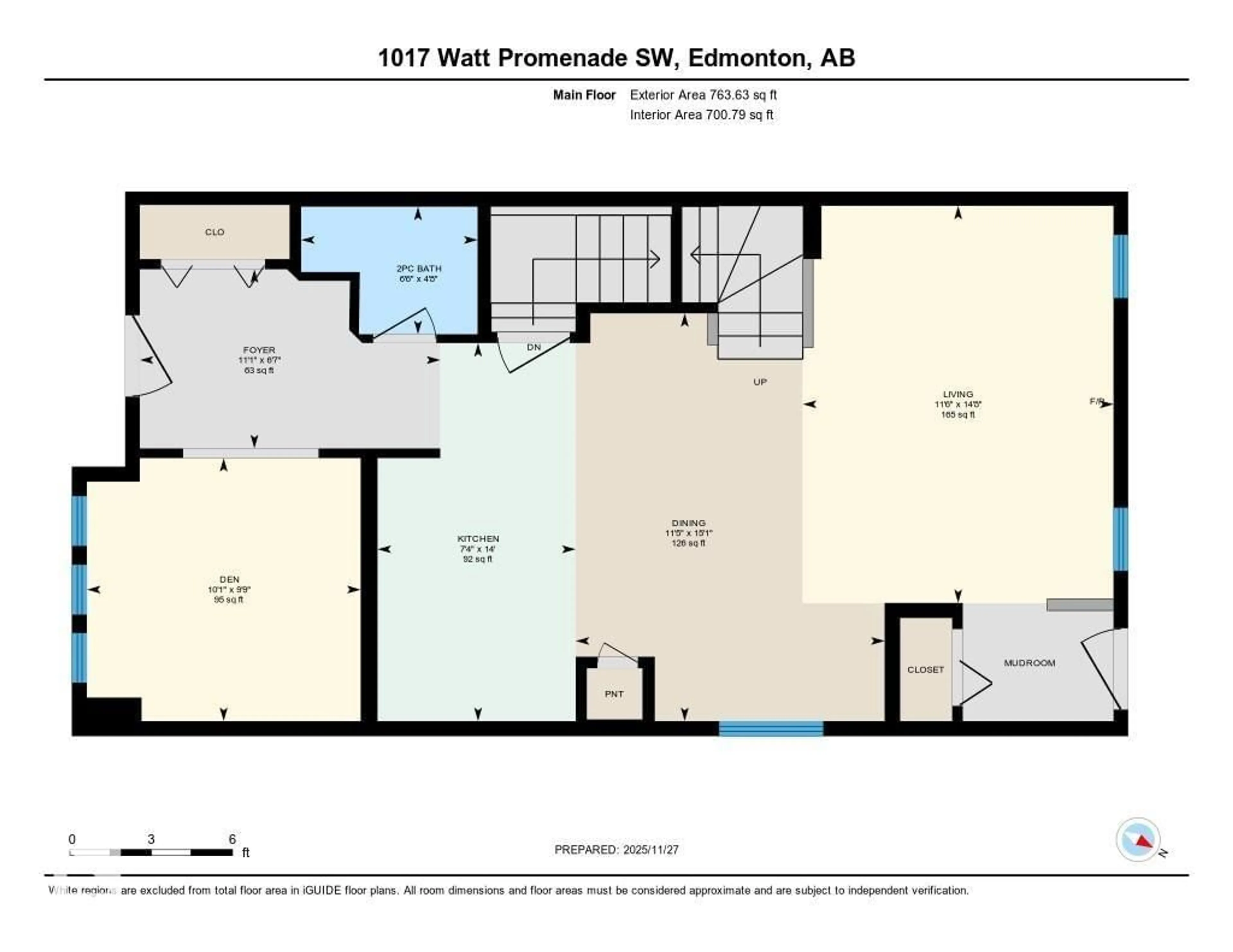 Floor plan for SW - 1017 WATT PM, Edmonton Alberta T6X1P5