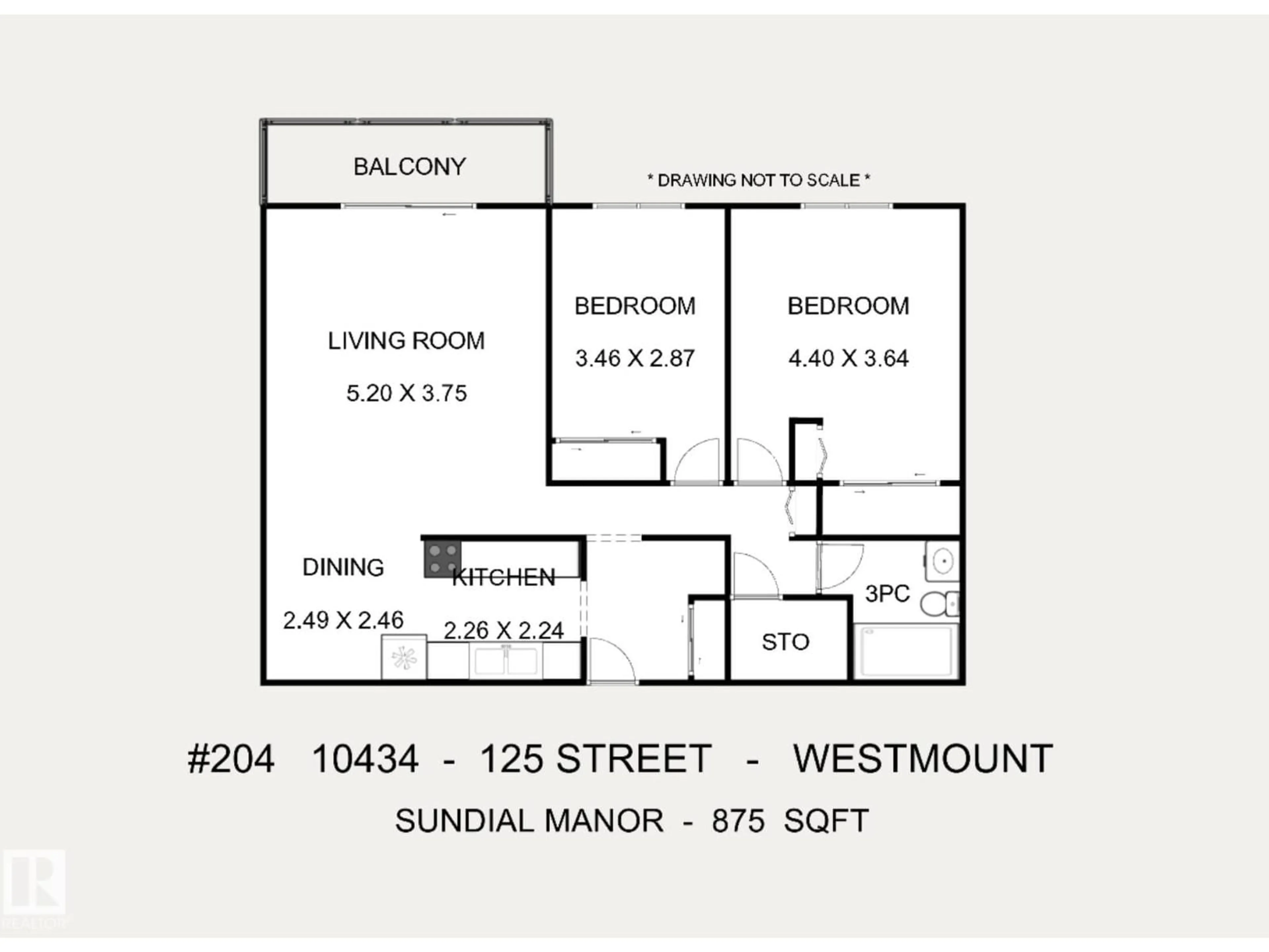 Floor plan for #204 - 10434 125 ST, Edmonton Alberta T5N1T3
