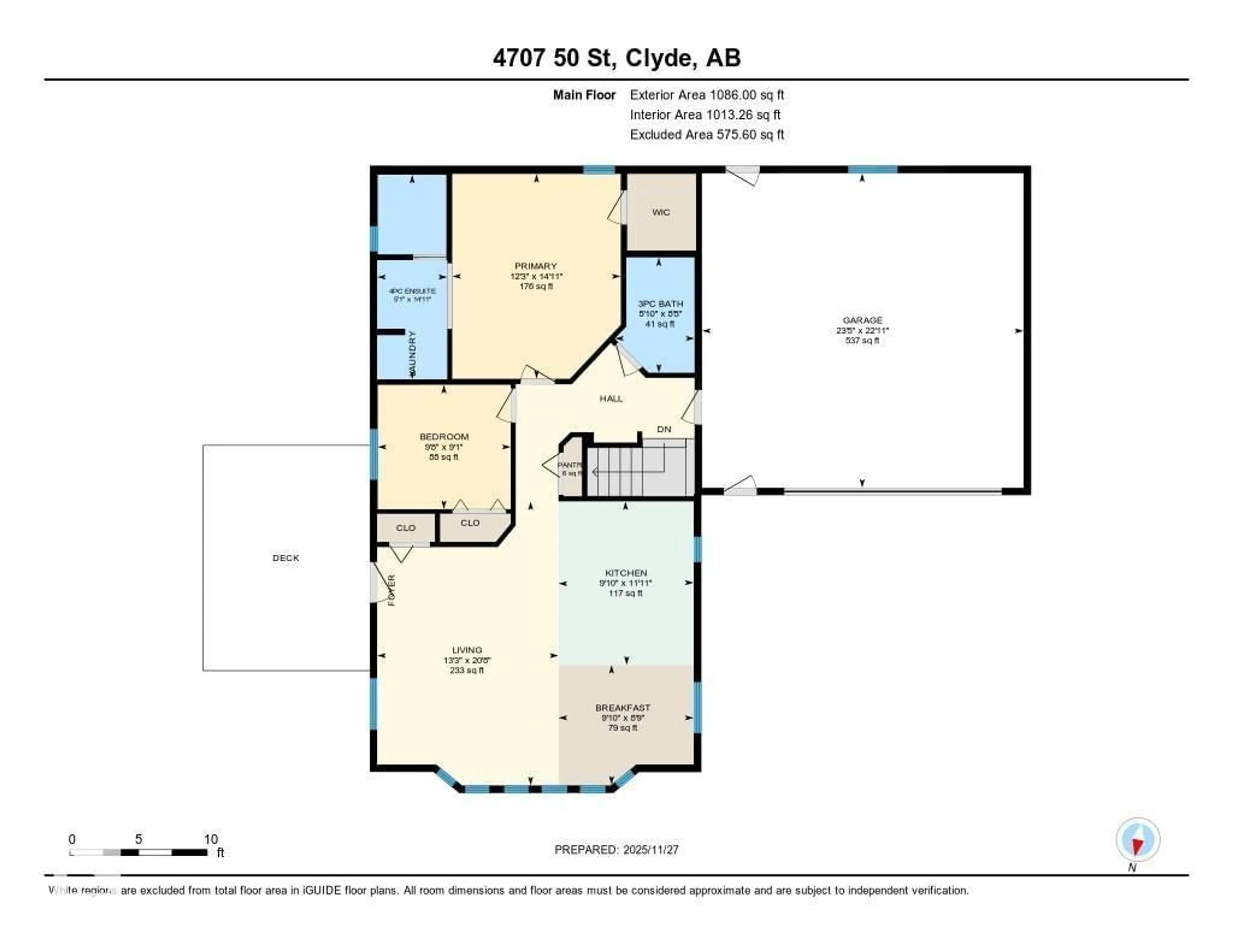 Floor plan for 4707 50 ST, Clyde Alberta T0G0P0