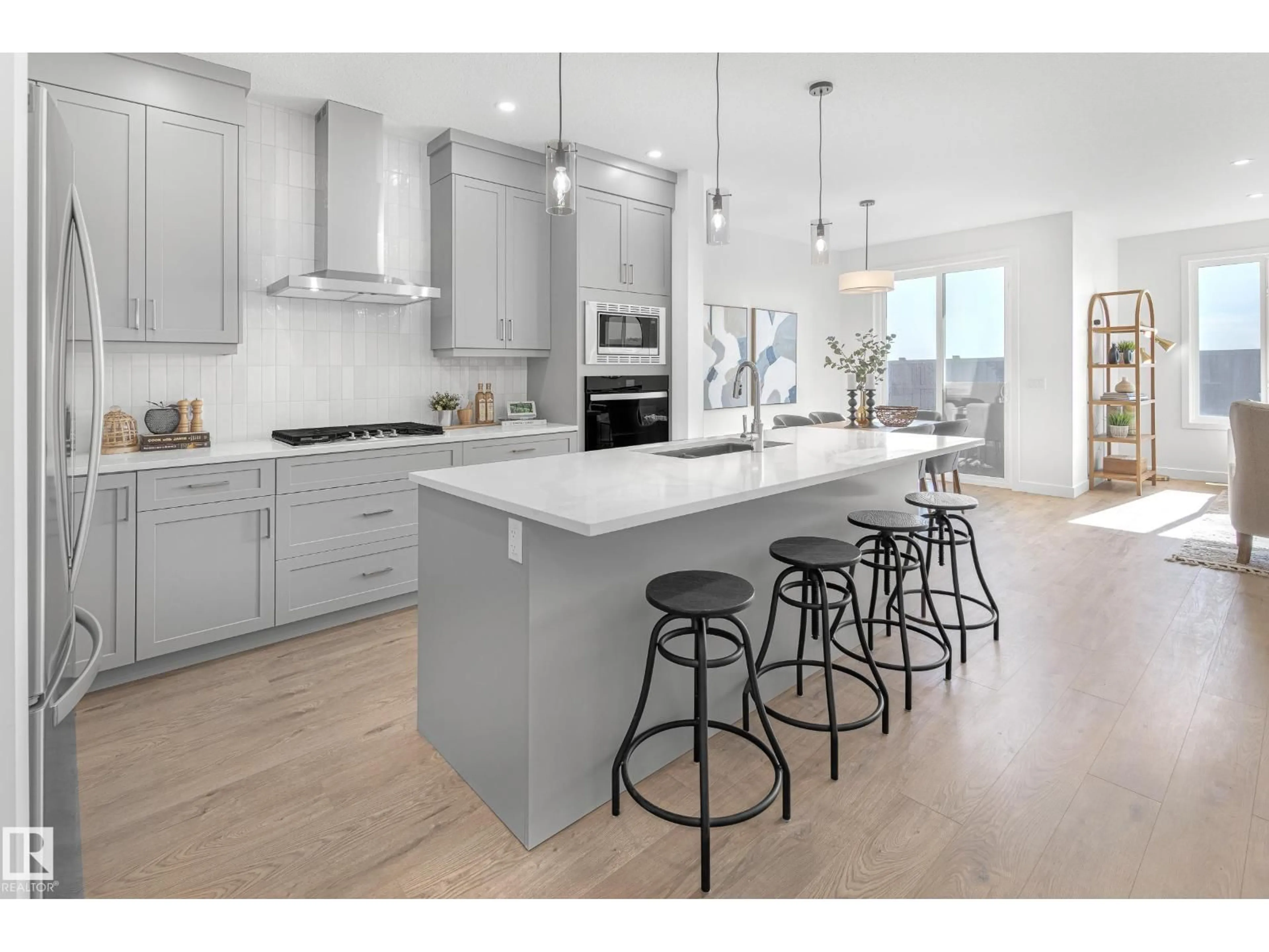 Open concept kitchen, ceramic/tile floor for 8960 ELVES LO, Edmonton Alberta T6M3G3