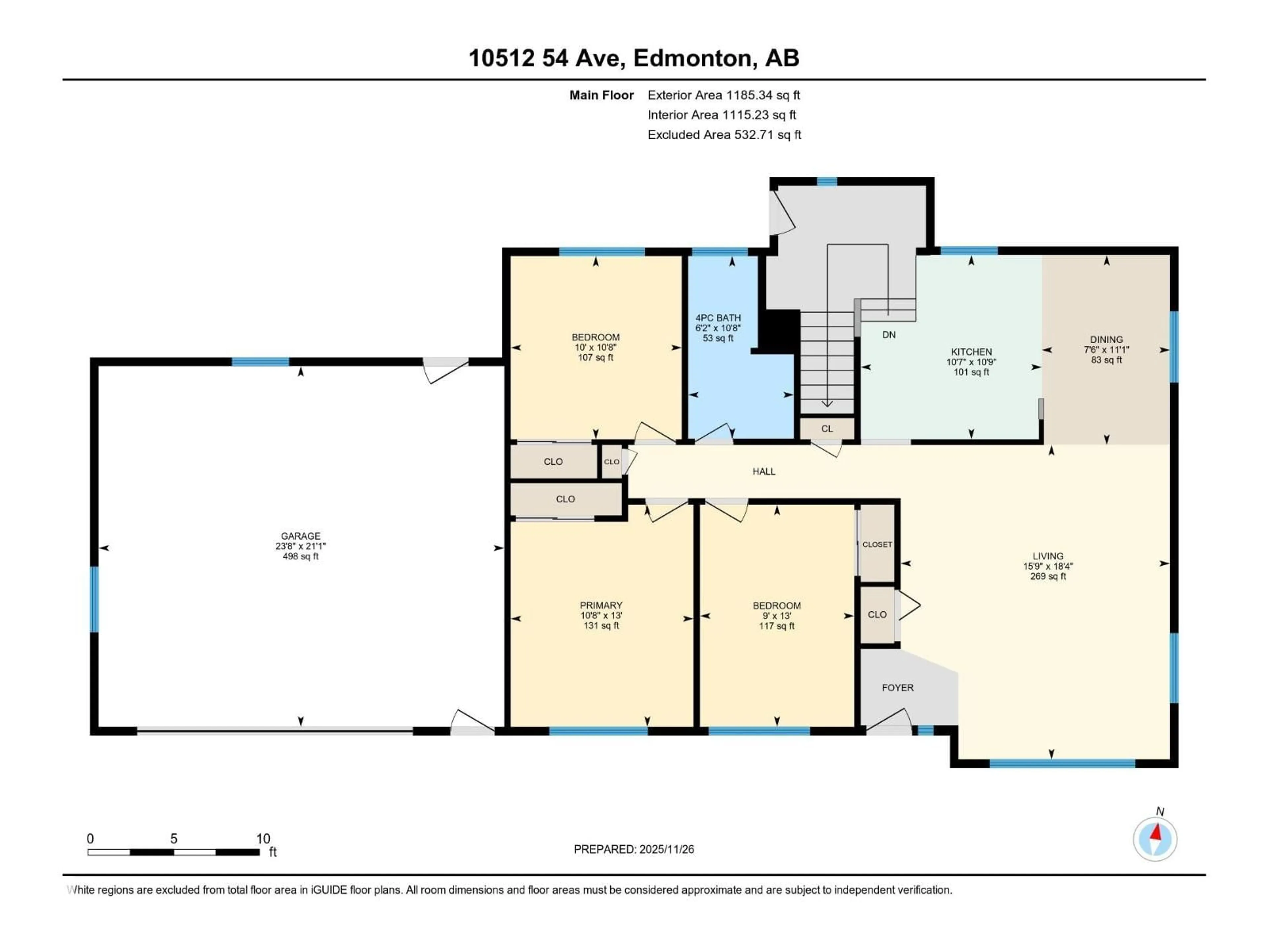 Floor plan for 10512 54 AV, Edmonton Alberta T6H0T7