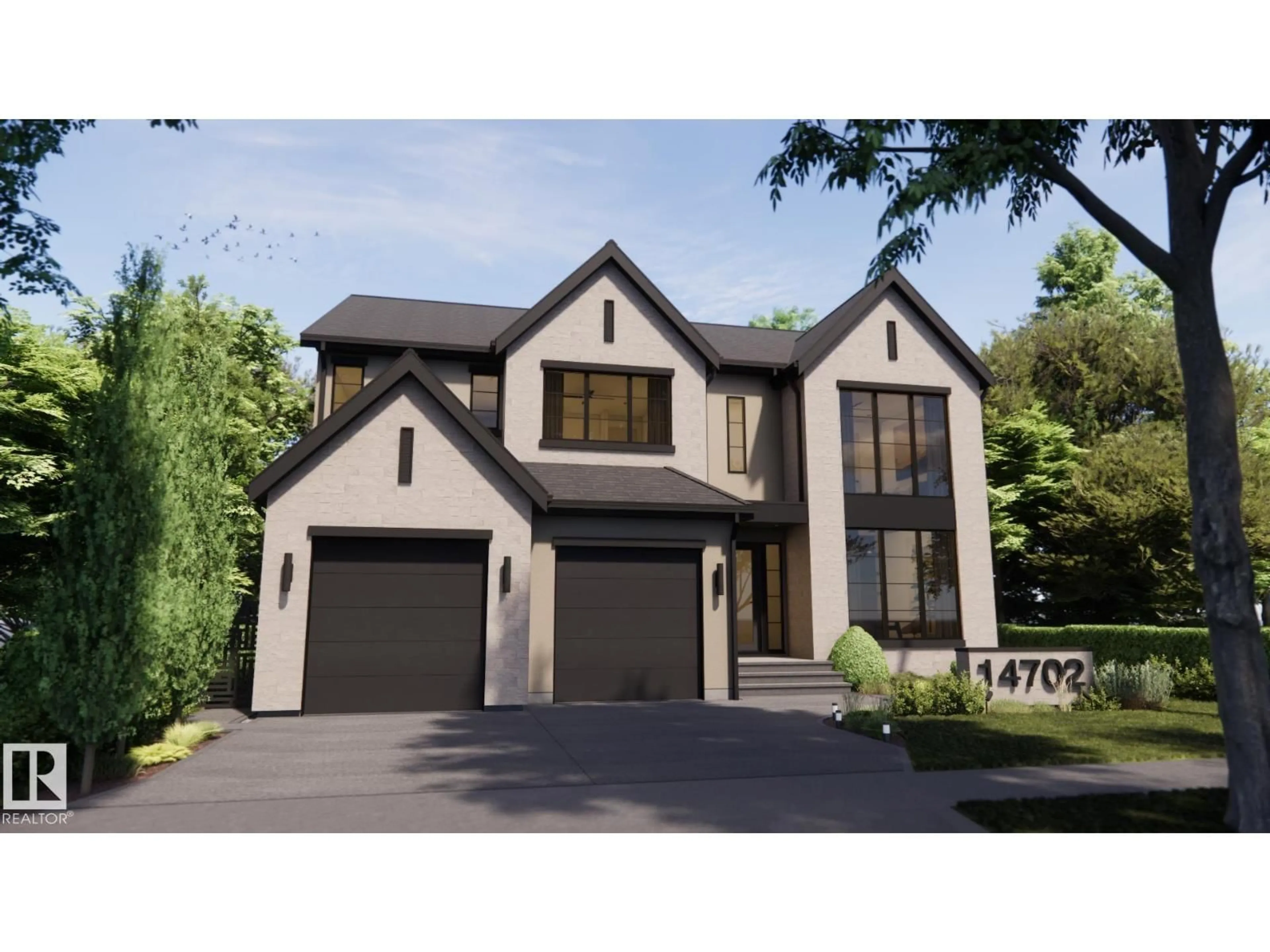 Home with vinyl exterior material, street for 14702 PARK DR, Edmonton Alberta T5R5V4