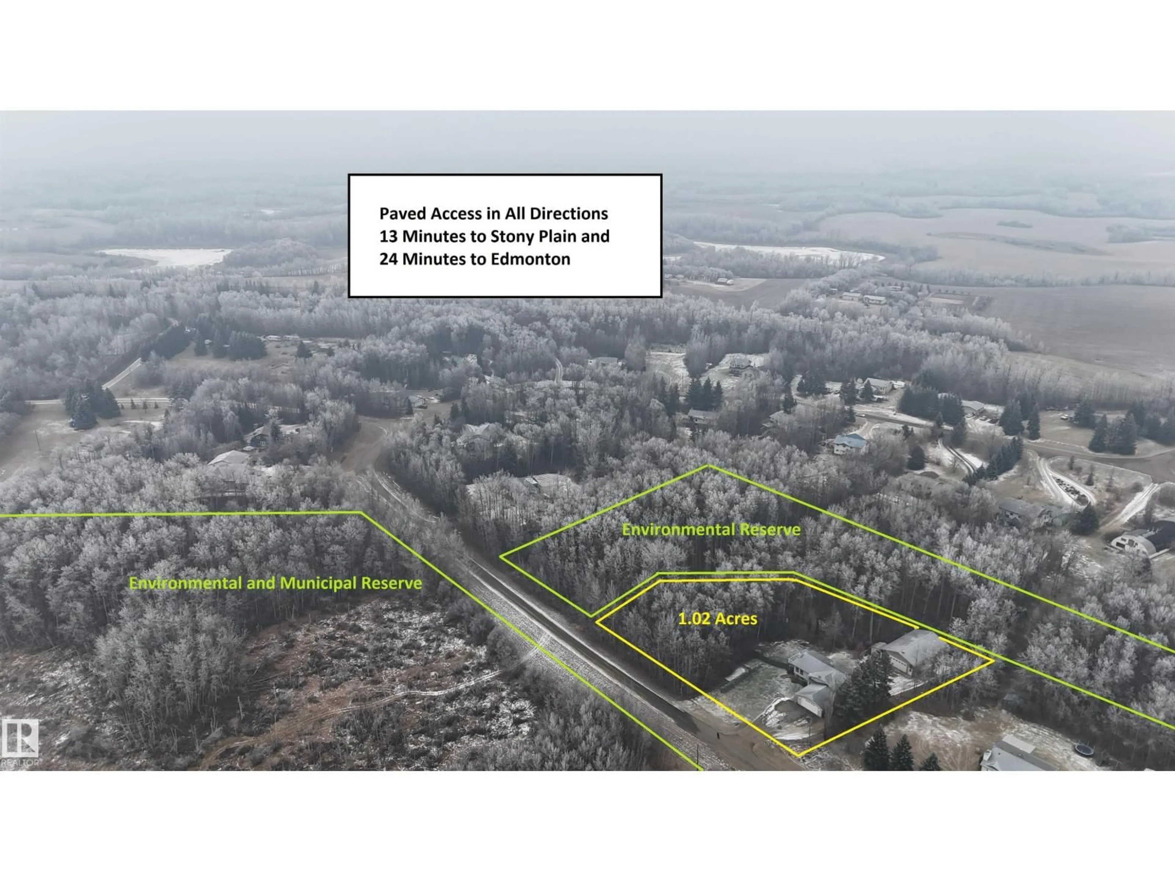 A pic from outside/outdoor area/front of a property/back of a property/a pic from drone, forest/trees view for 24 - 2228 PARKLAND DR, Rural Parkland County Alberta T0E0H0