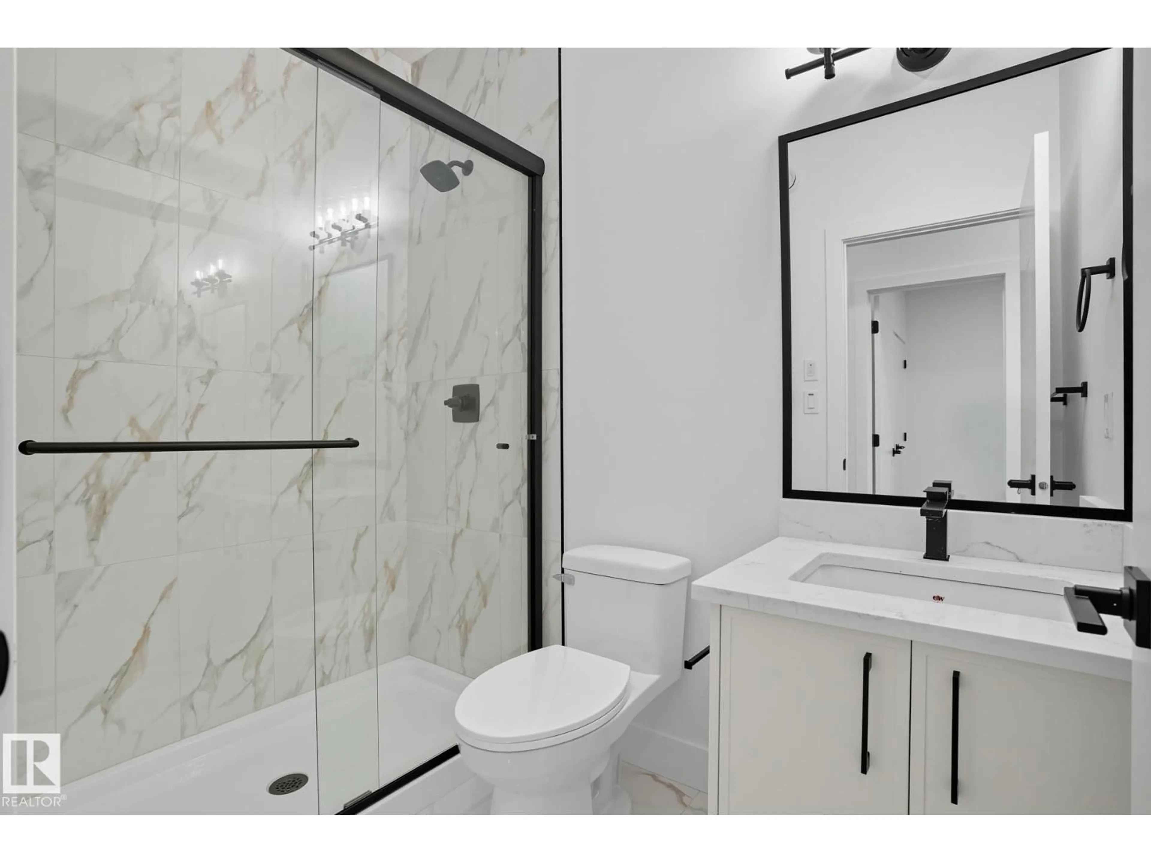 Contemporary bathroom, ceramic/tile floor for 8608 181 AV, Edmonton Alberta T5Z0X1