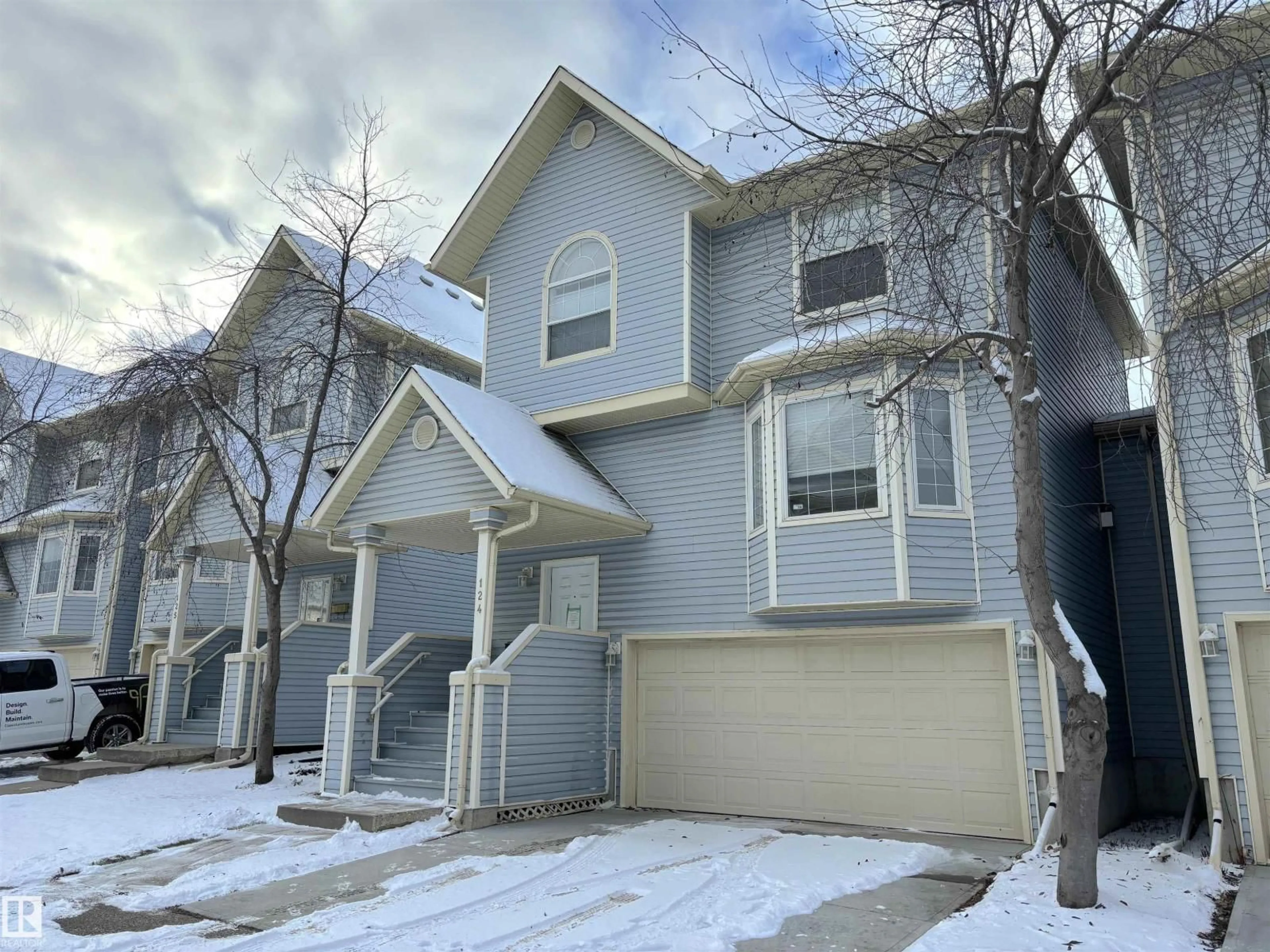 Home with vinyl exterior material, street for #124 - 1670 JAMHA RD, Edmonton Alberta T6L7B3