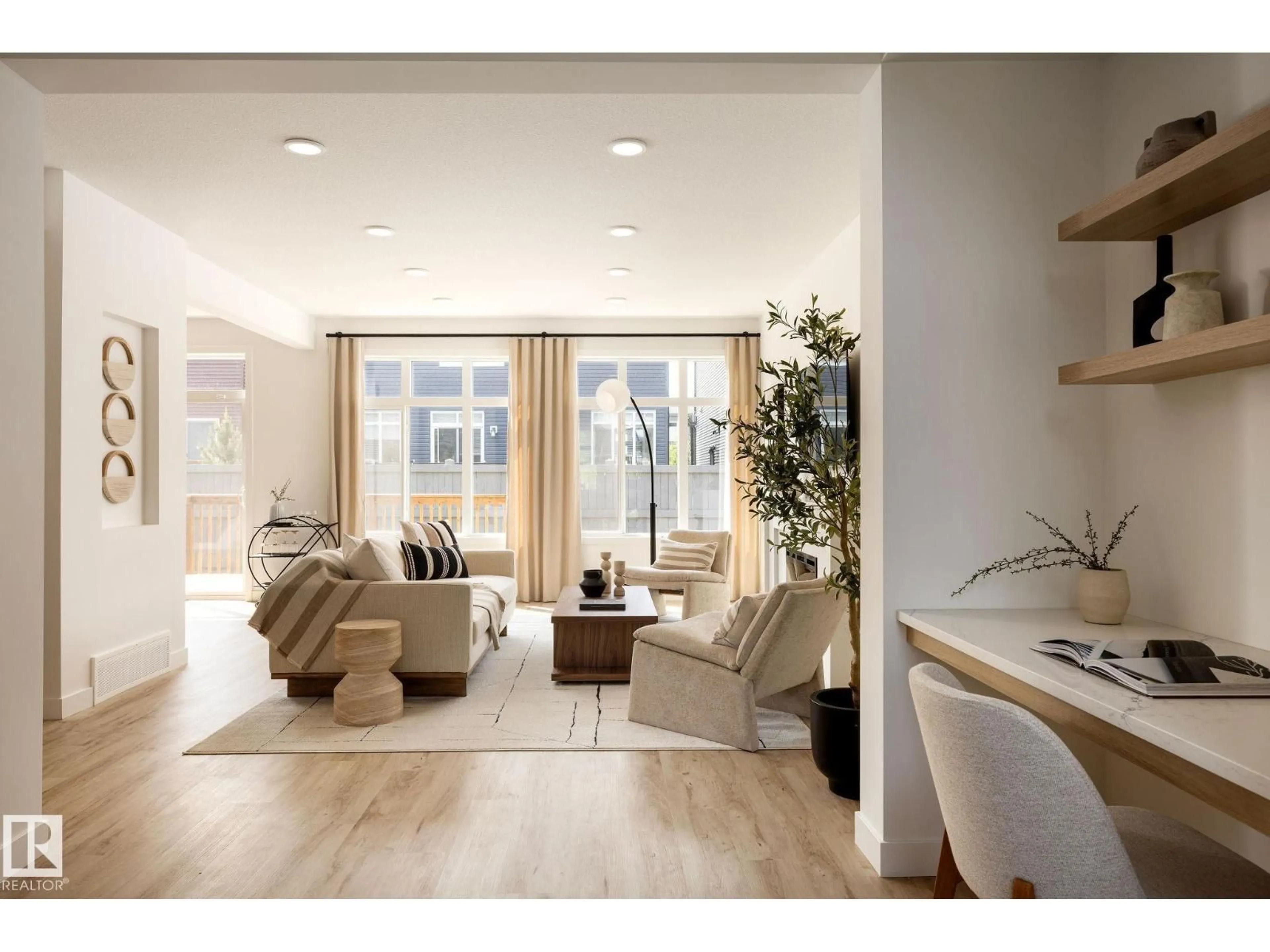 Living room with furniture, wood/laminate floor for LI - 5824 KOOTOOK LINK, Edmonton Alberta T6W4Z6