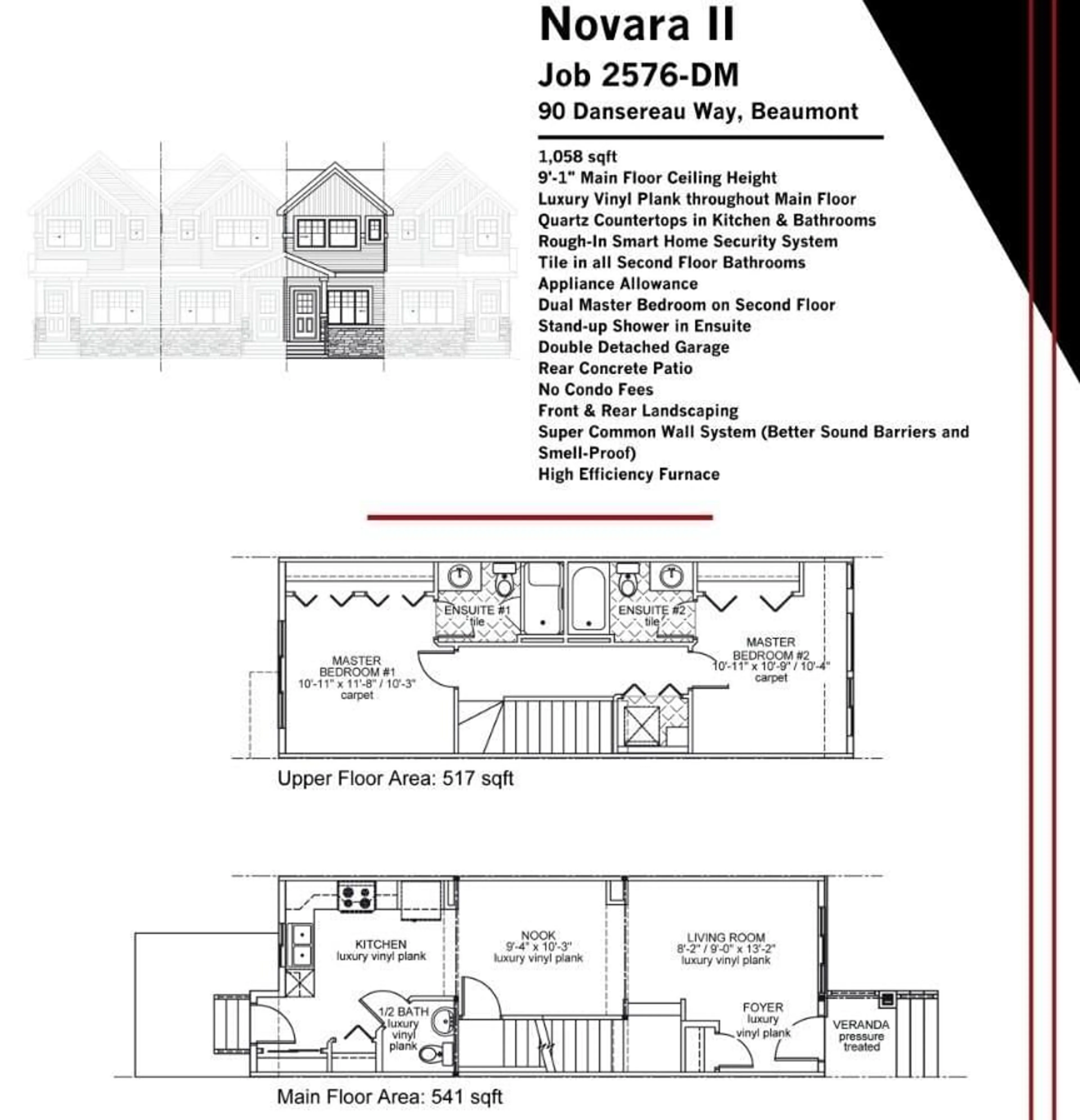 Floor plan for 90 DANSEREAU WY, Beaumont Alberta T4X3E2