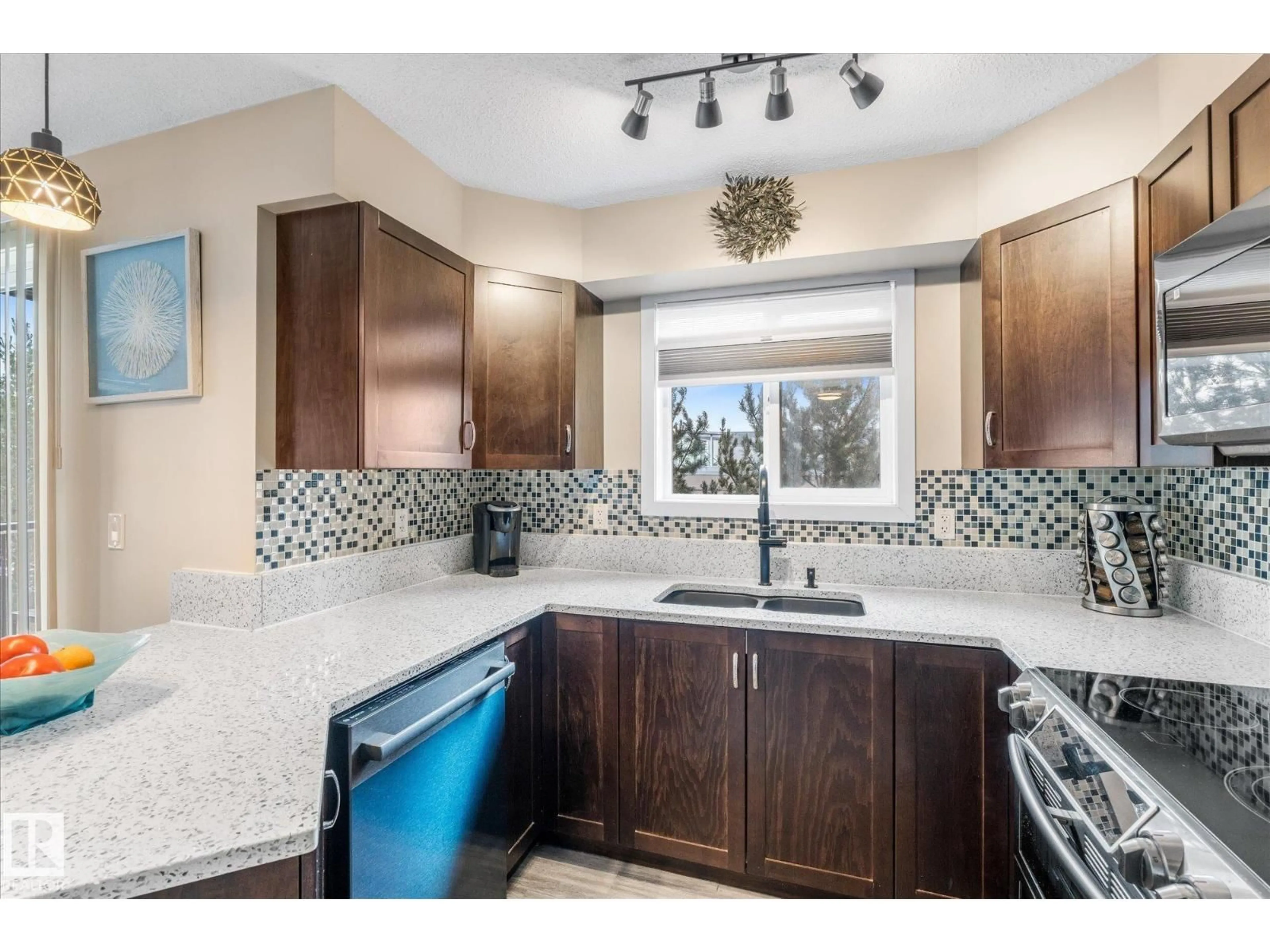 Open concept kitchen, ceramic/tile floor for #303 - 396 SILVER BERRY RD, Edmonton Alberta T6T0H1