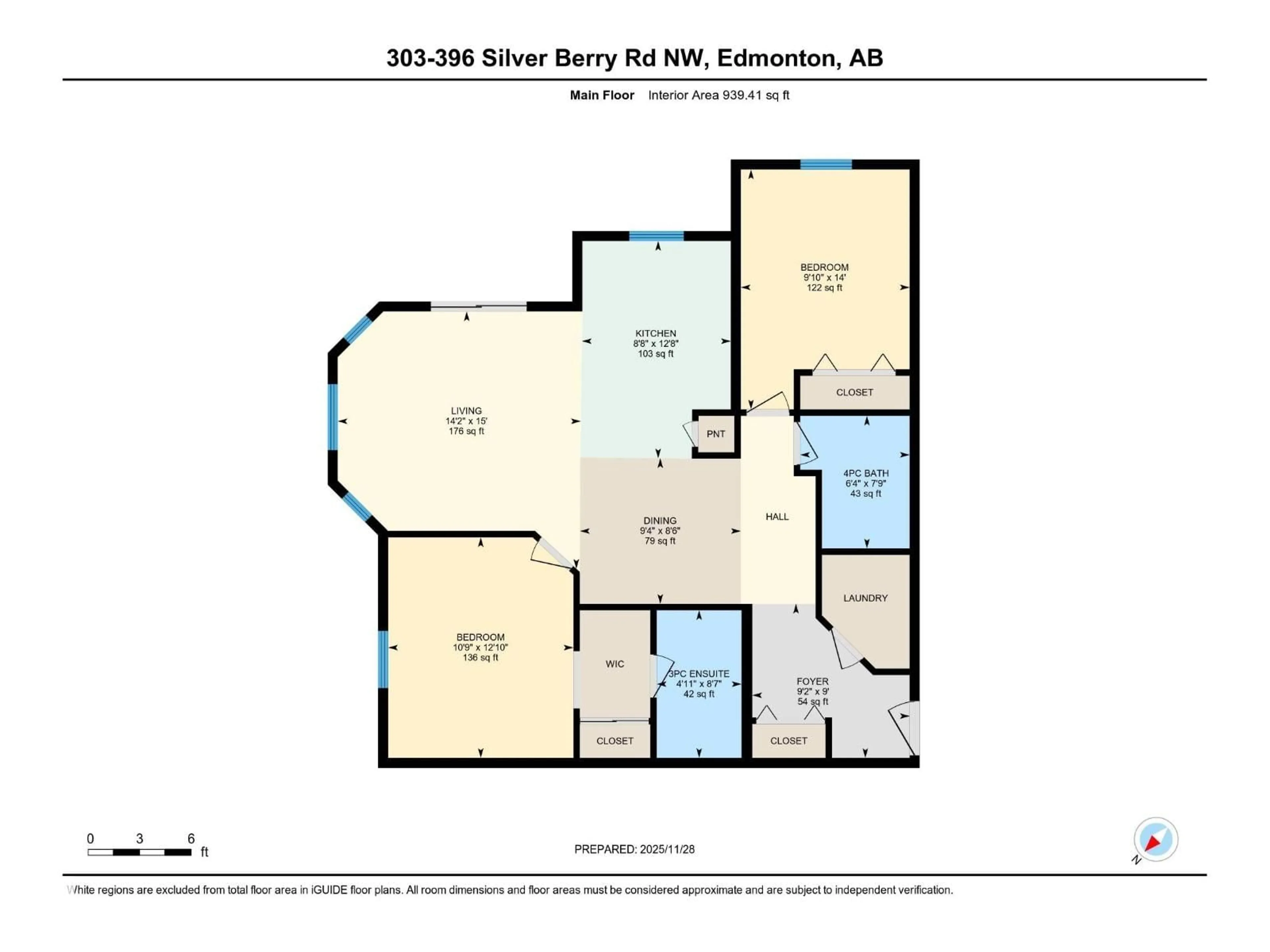 Floor plan for #303 - 396 SILVER BERRY RD, Edmonton Alberta T6T0H1