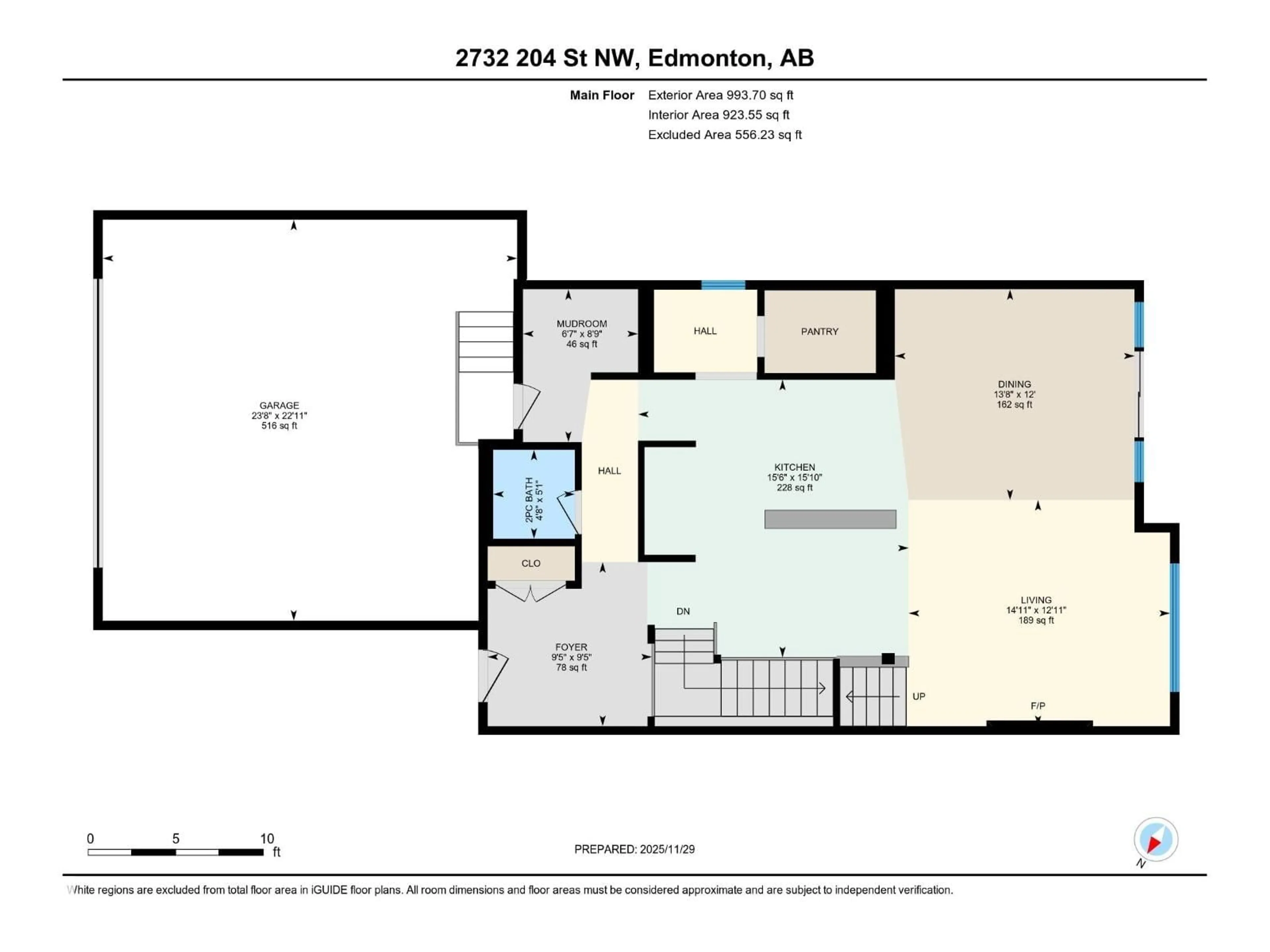 Floor plan for NW - 2732 204 ST, Edmonton Alberta T6M0W4