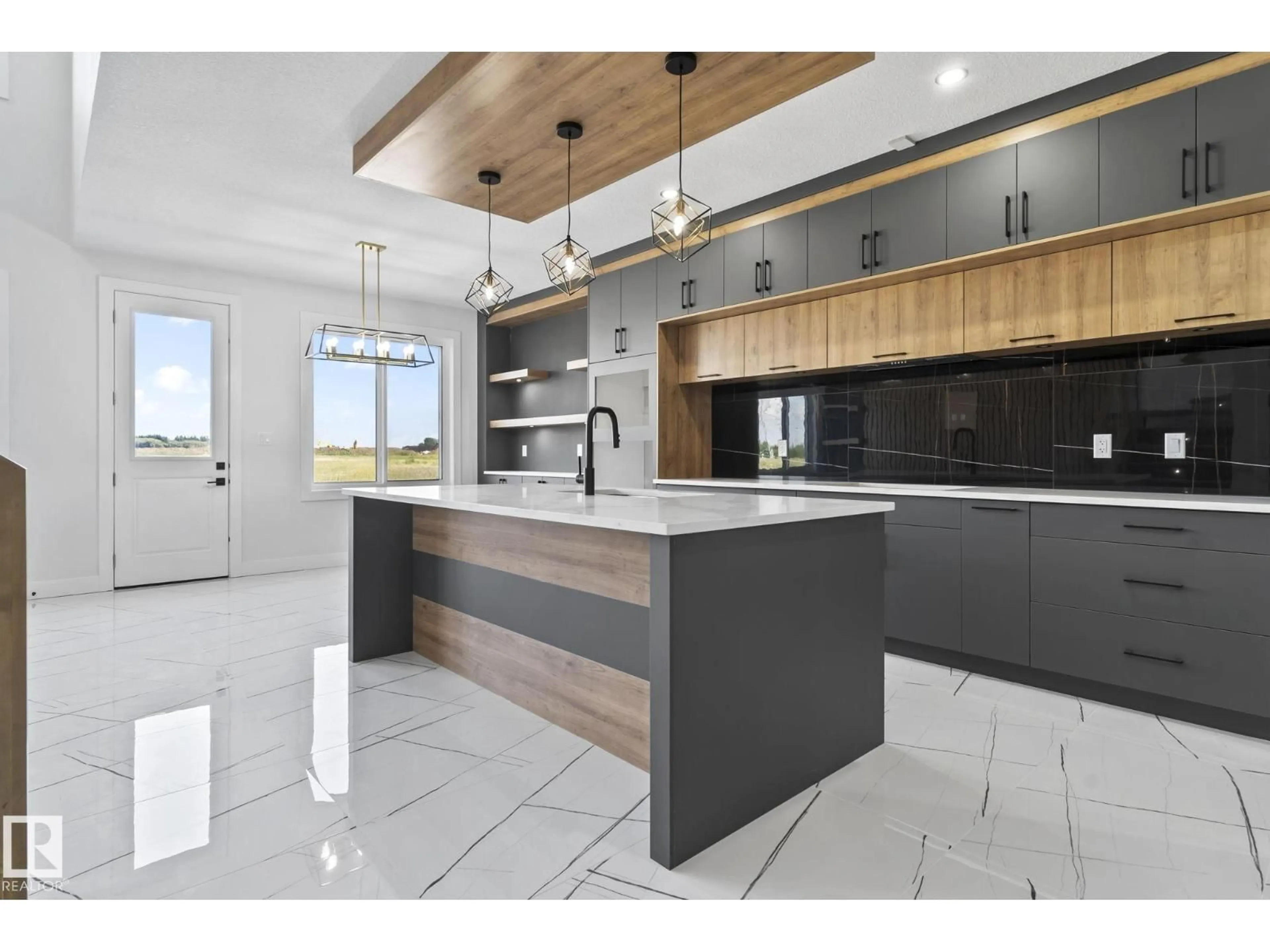 Contemporary kitchen, ceramic/tile floor for 2720 63 AV, Rural Leduc County Alberta T4X3A6