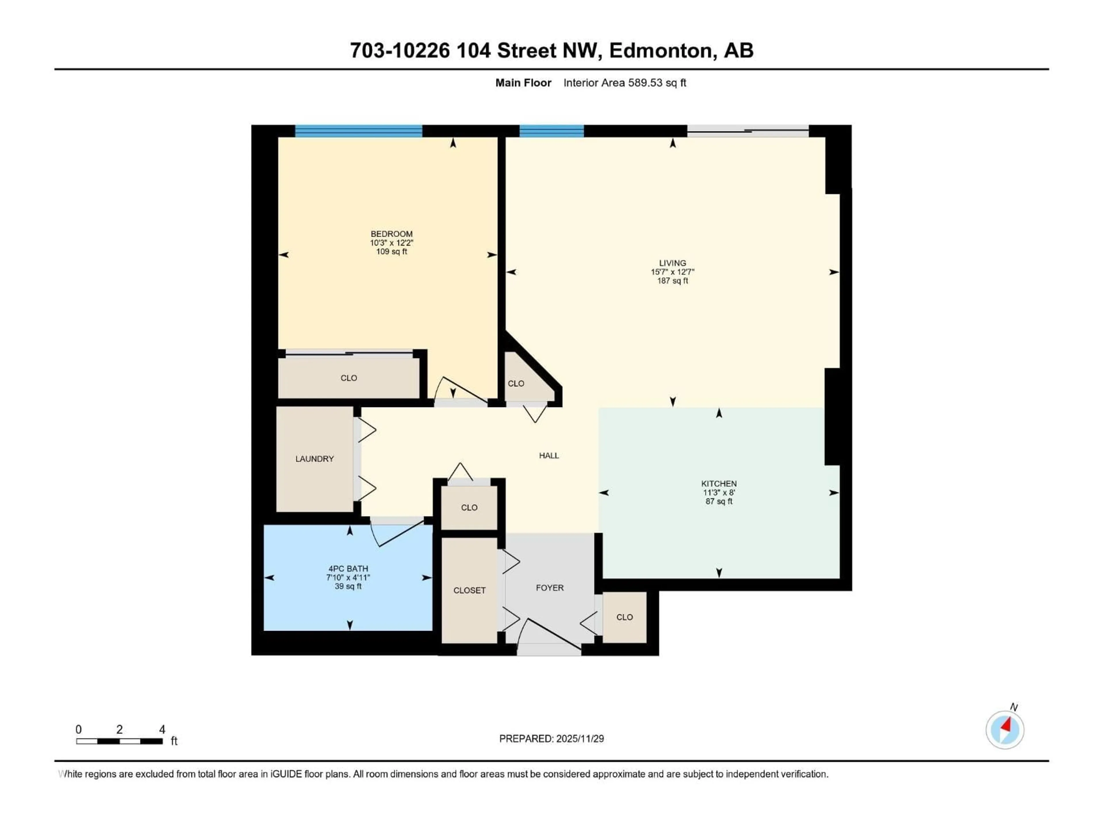 Floor plan for #703 - 10226 104 ST NW, Edmonton Alberta T5J1B8