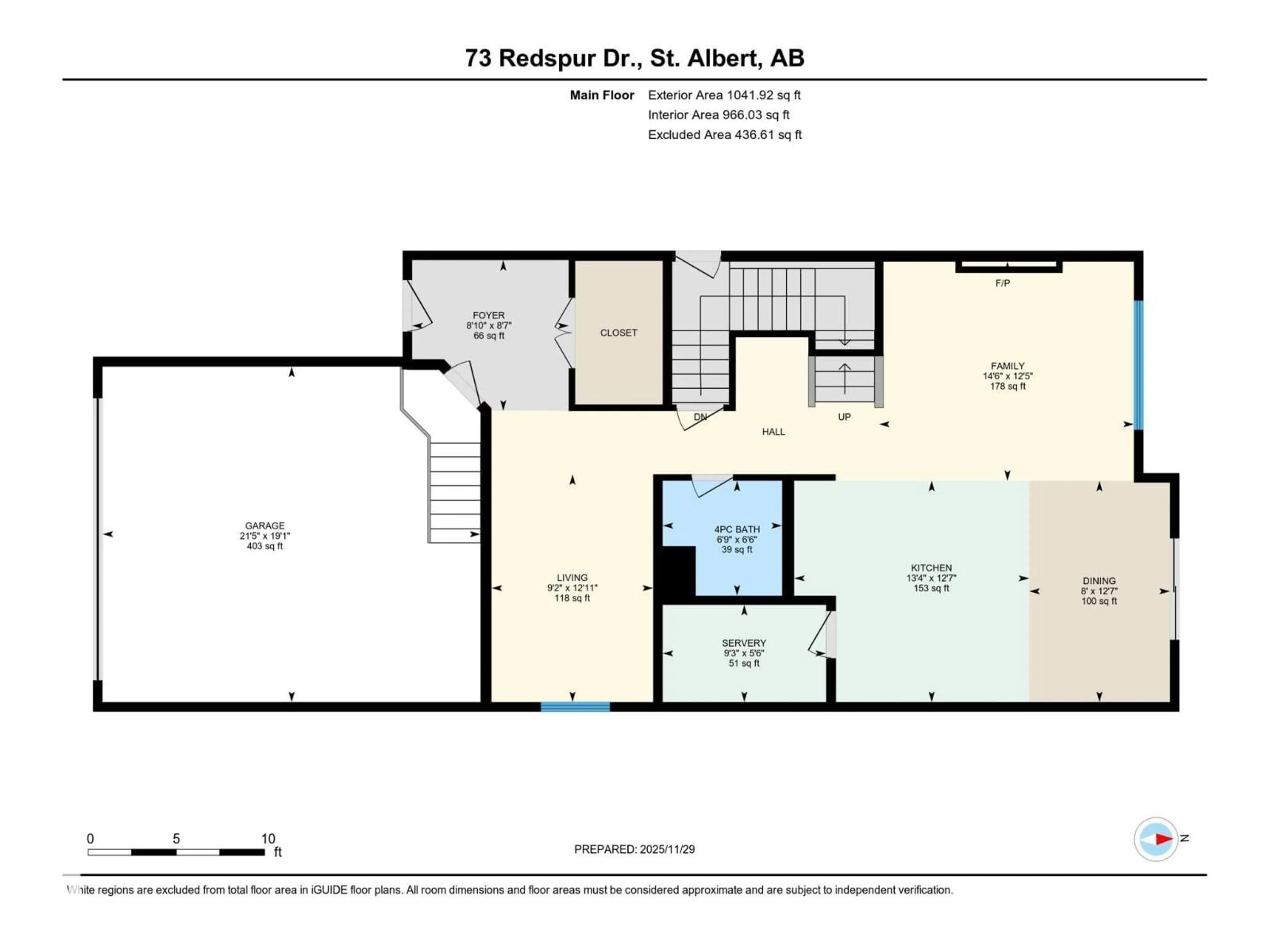 Floor plan for 73 REDSPUR DRIVE, St. Albert Alberta T8N7Y8