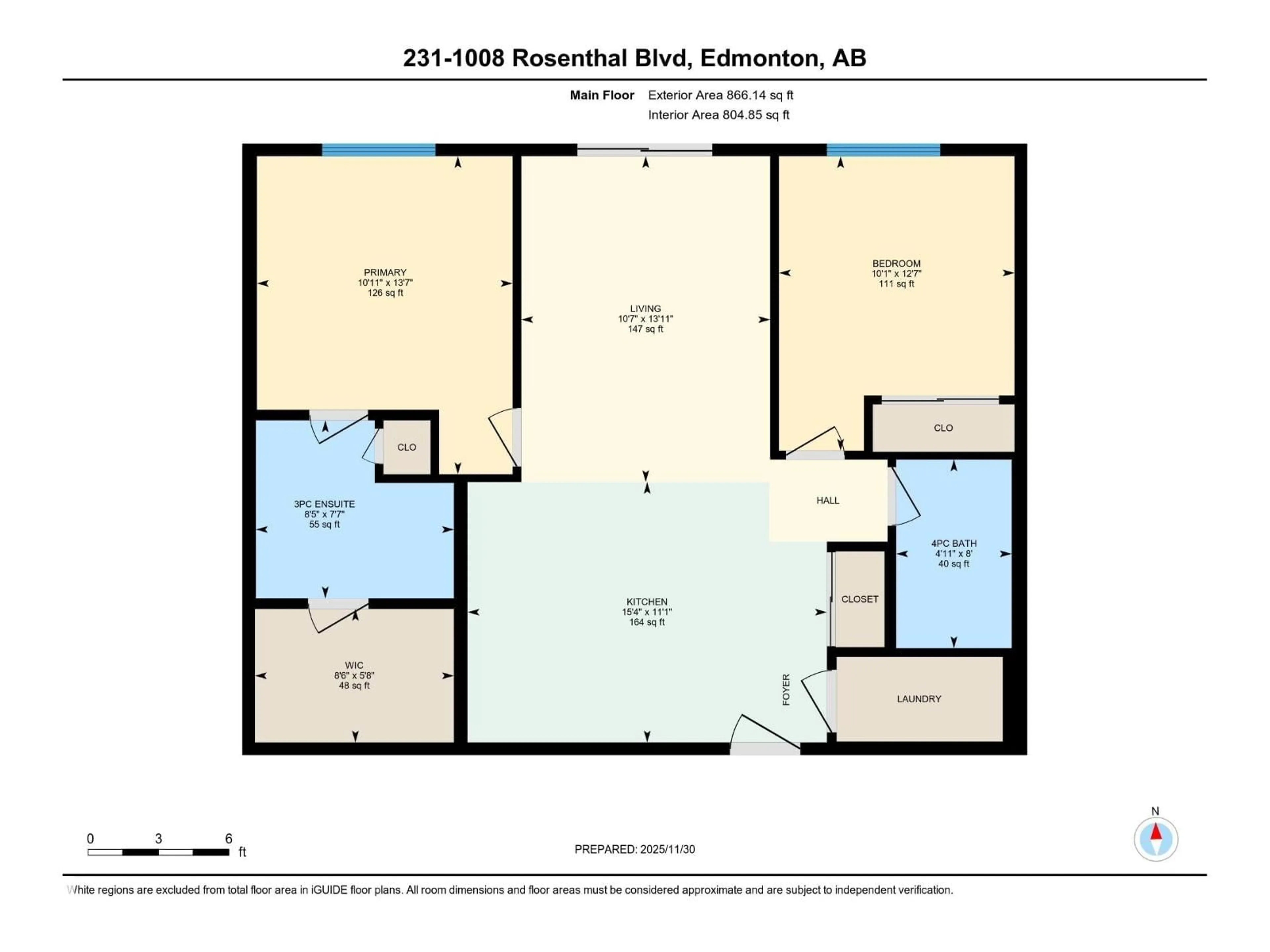 Floor plan for 231 - 1008 ROSENTHAL BV, Edmonton Alberta T5T7J4
