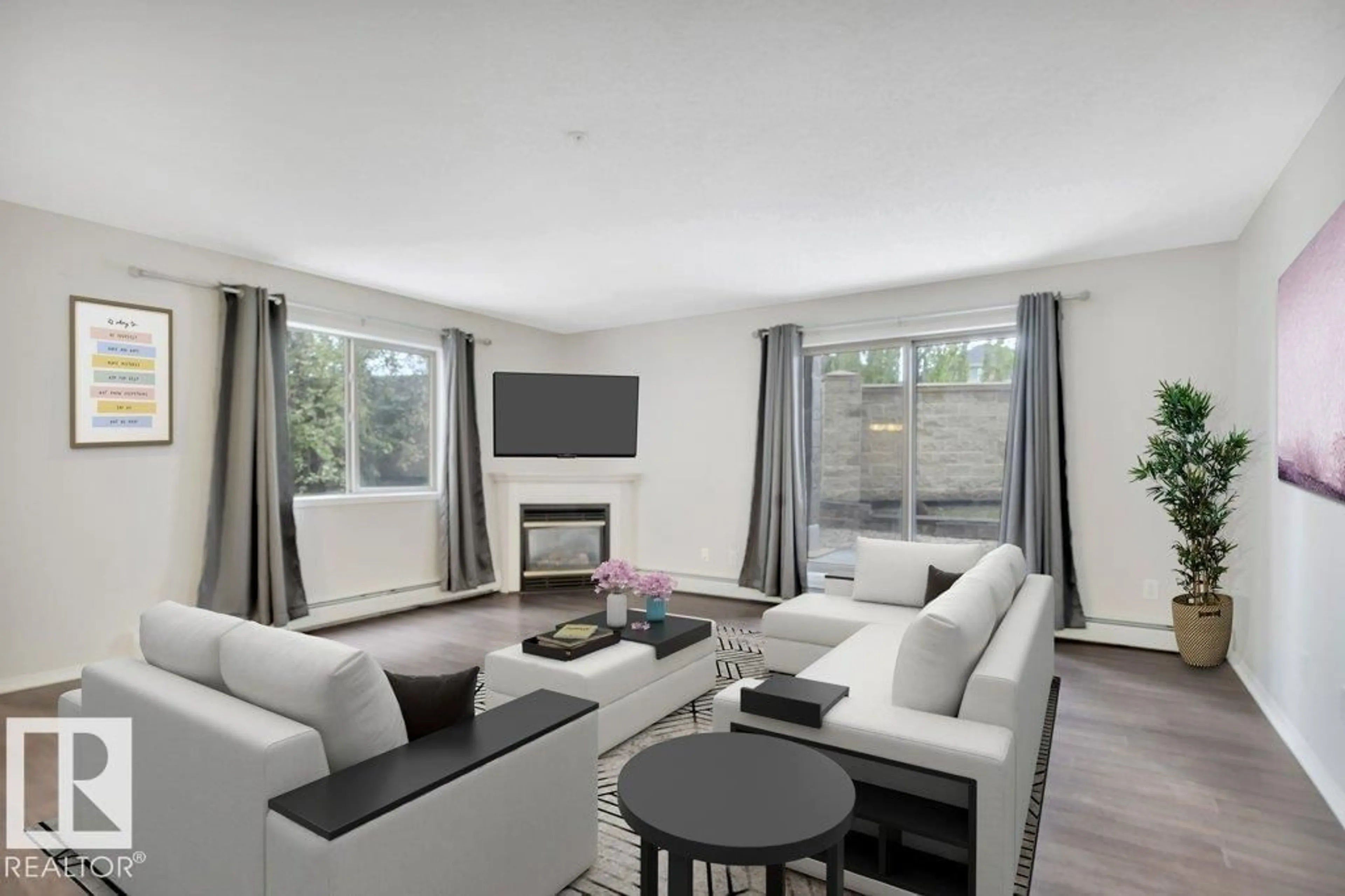 Living room with furniture, unknown for #102 - 2903 RABBIT HILL RD, Edmonton Alberta T6R3A3