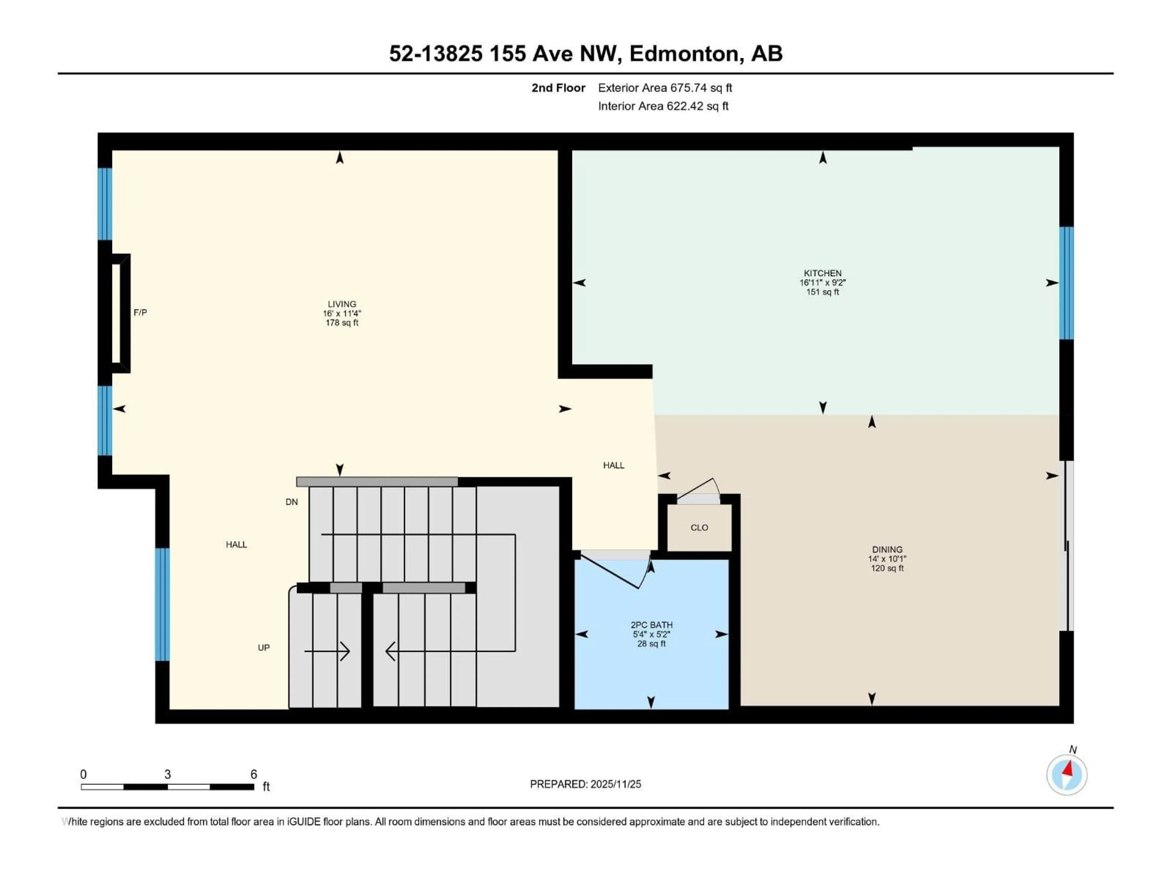 Floor plan for 52 13825 155 AV NW, Edmonton Alberta T6V0B8