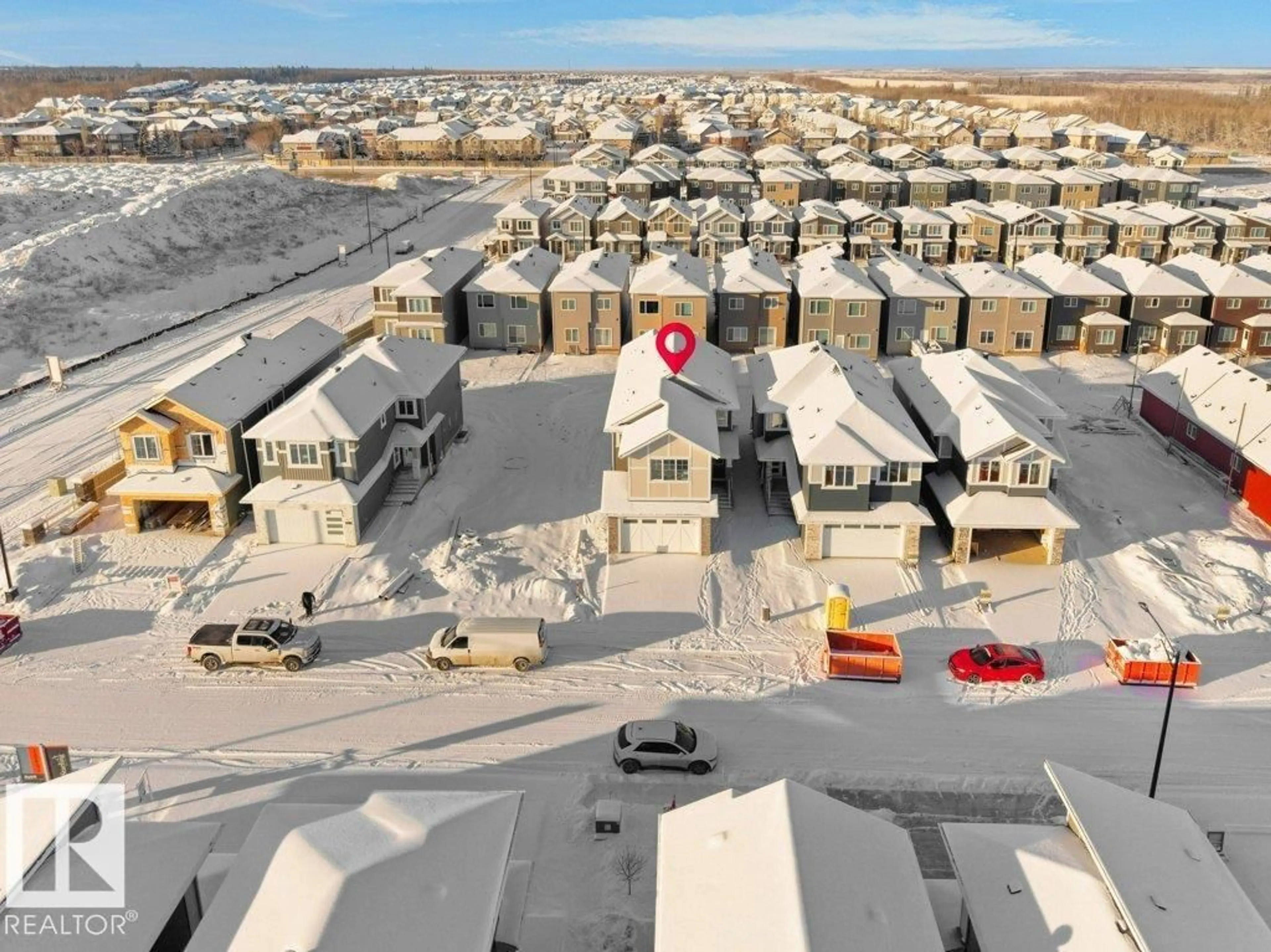 A pic from outside/outdoor area/front of a property/back of a property/a pic from drone, street for 3310 CHICKADEE DR, Edmonton Alberta T5S0V5