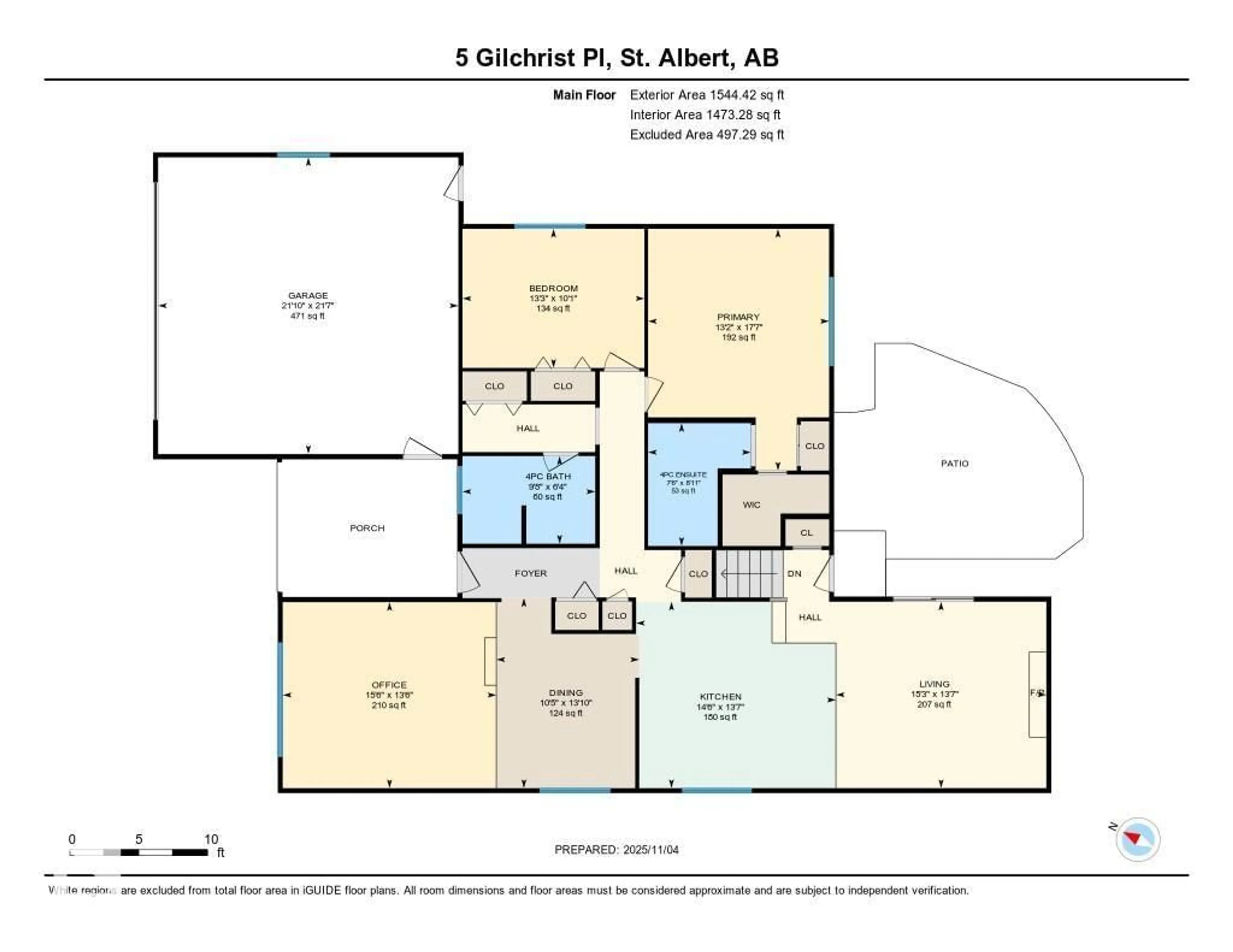 Floor plan for 5 GILCHRIST PL, St. Albert Alberta T8N2M3