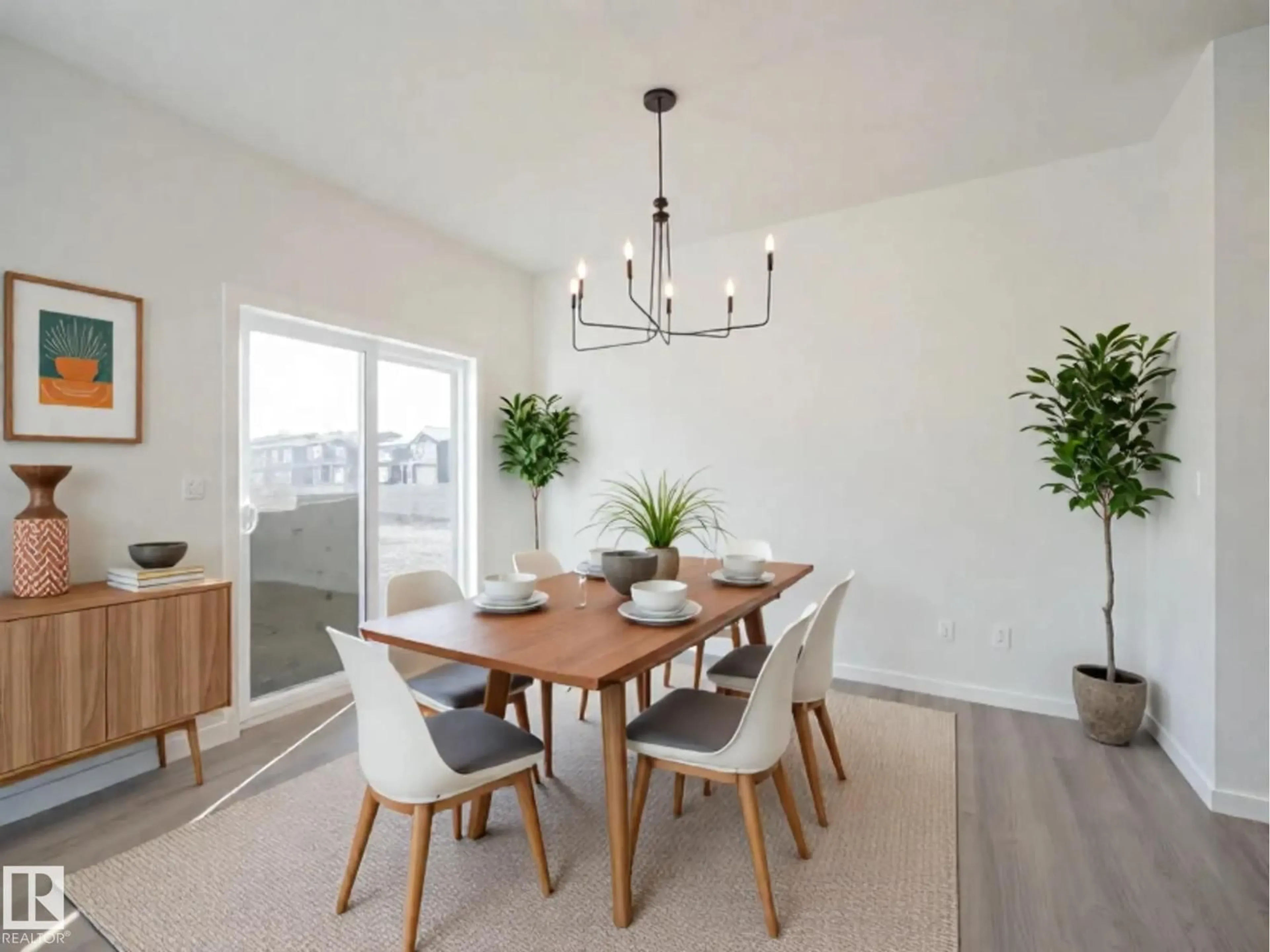 Dining room, wood/laminate floor for NW - 2511 211 ST, Edmonton Alberta T6M3H1