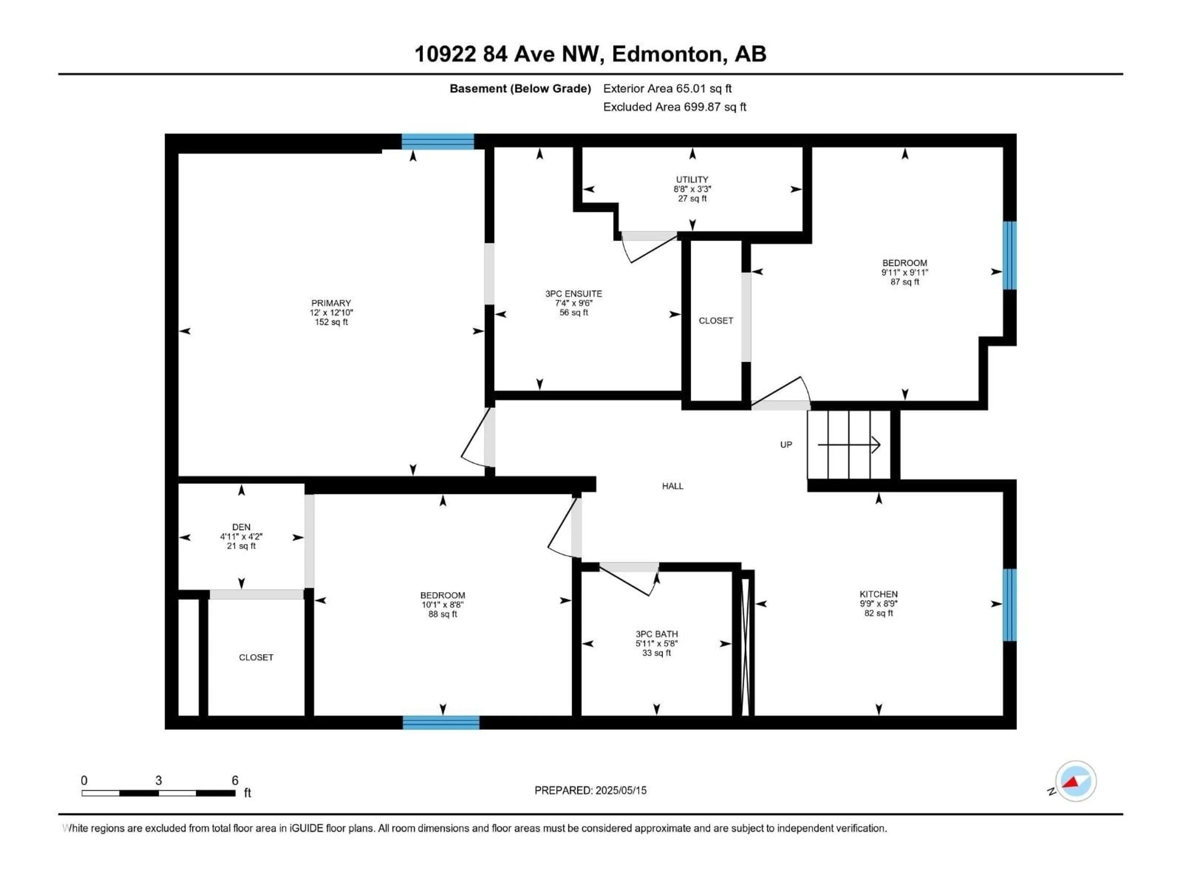 Floor plan for 10922 84 AV, Edmonton Alberta T6G0V4
