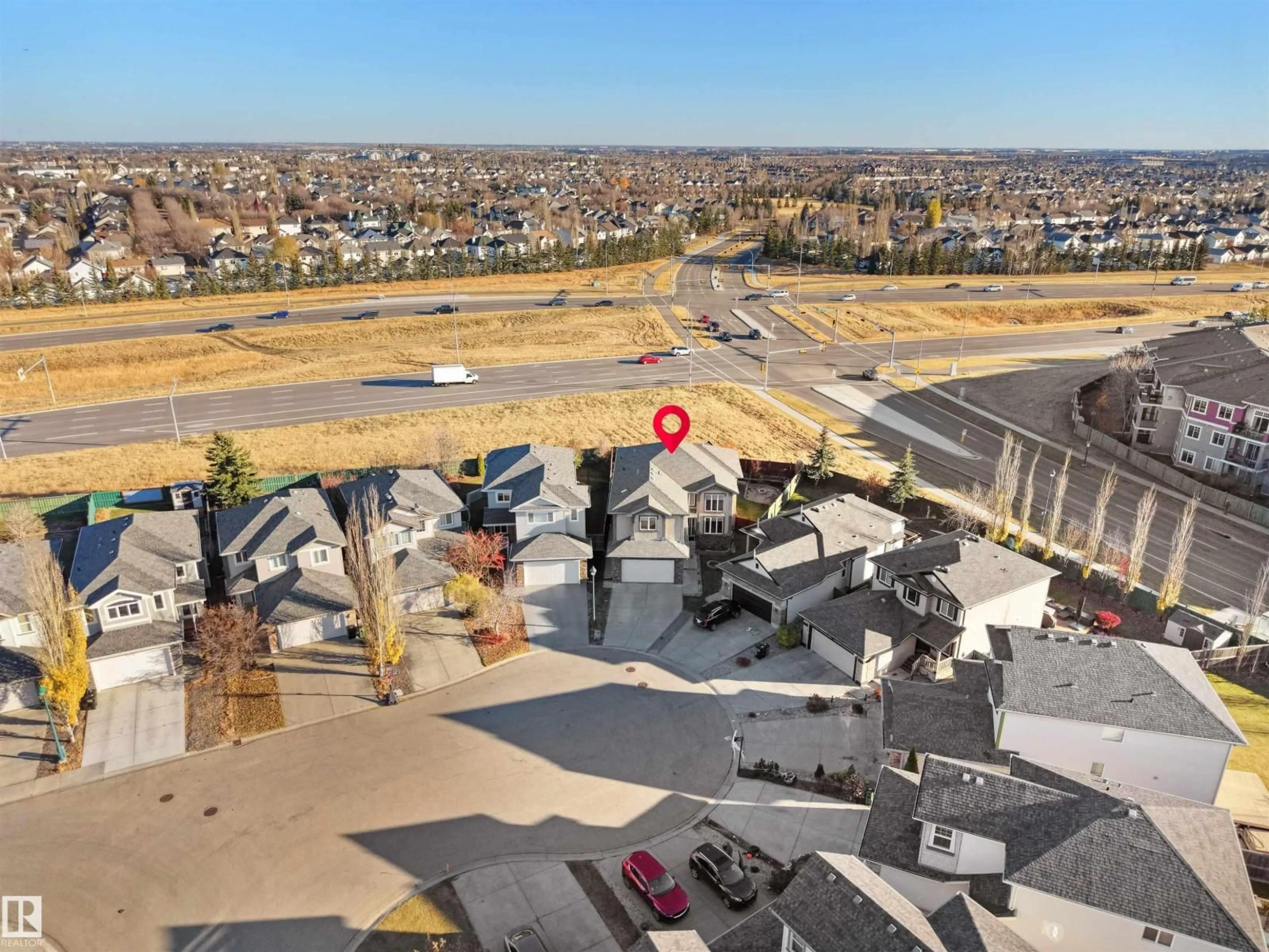 A pic from outside/outdoor area/front of a property/back of a property/a pic from drone, city buildings view from balcony for 2435 HAGEN WAY, Edmonton Alberta T6R3L5