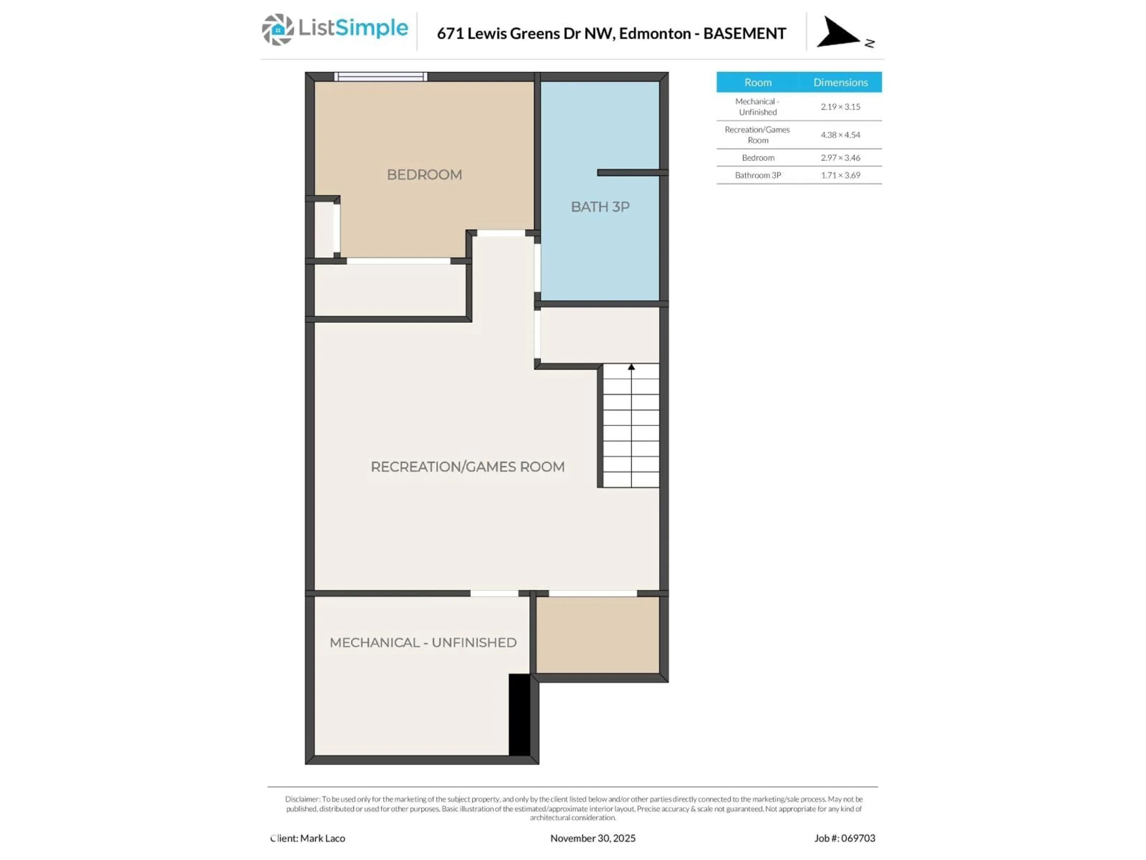 Floor plan for 671 LEWIS GREEN DR, Edmonton Alberta T5T4V9