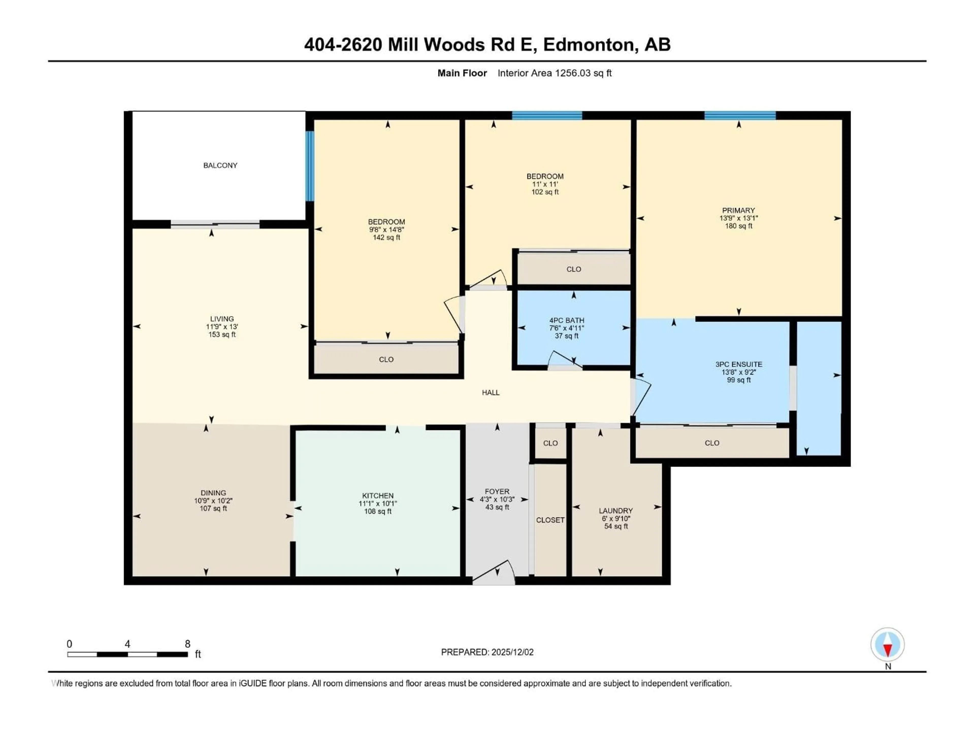 Floor plan for #404 - 2628 MILL WOODS RD E, Edmonton Alberta T6L5K8