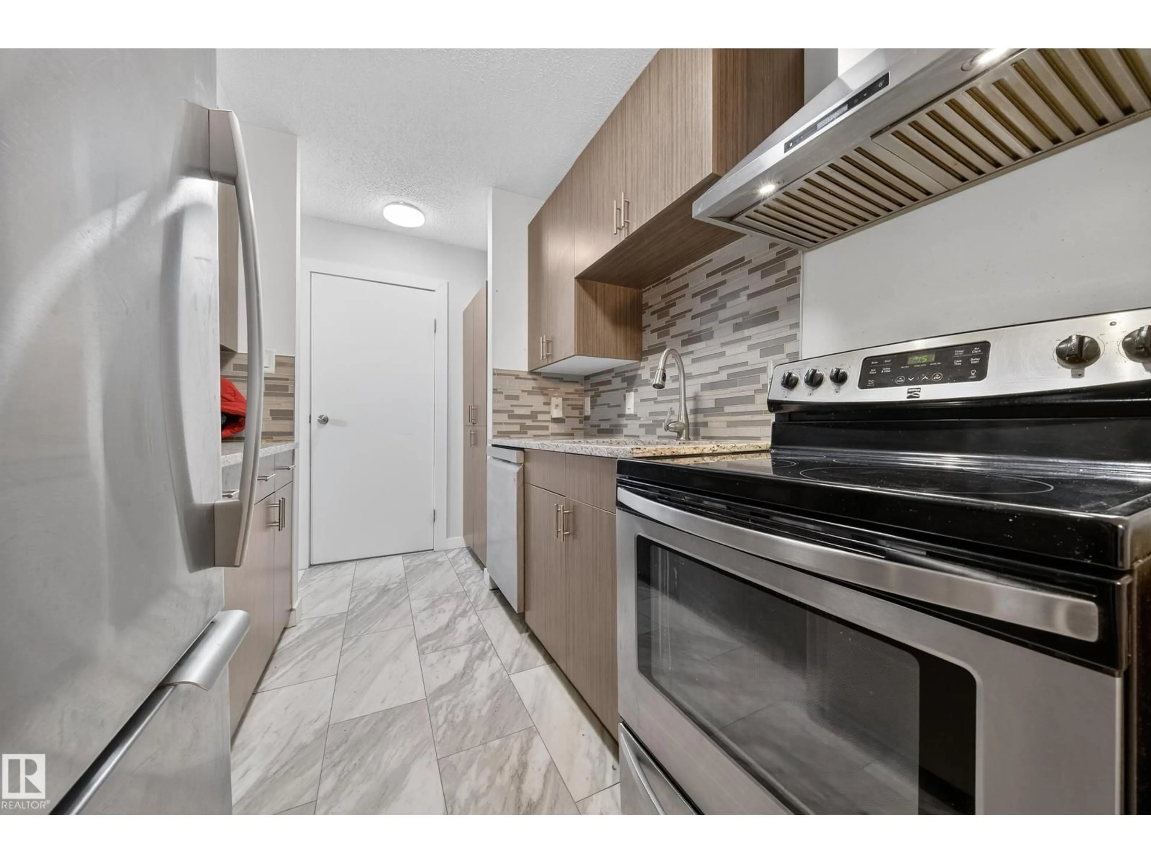 Standard kitchen, ceramic/tile floor for #202 - 10615 156 ST, Edmonton Alberta T5P2S2