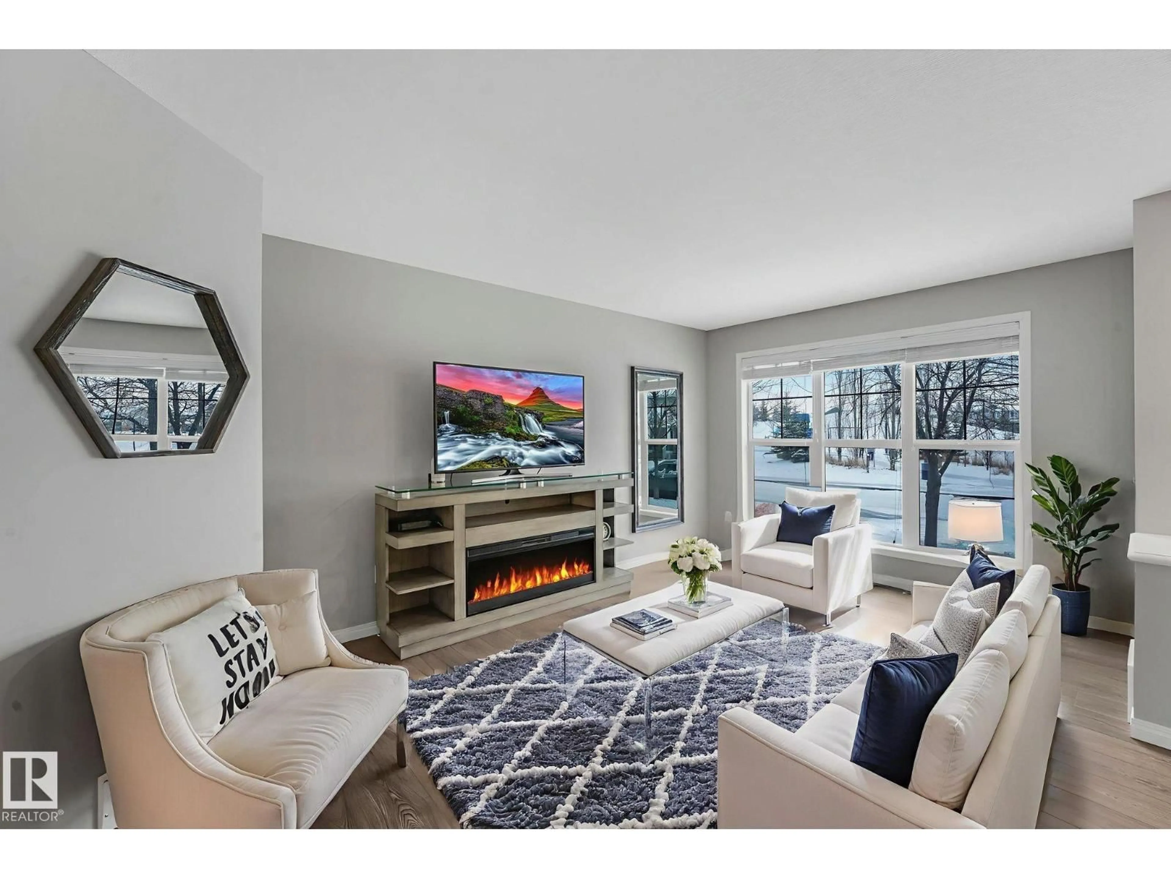 Living room with furniture, unknown for SW - 6862 21A AV, Edmonton Alberta T6X0S3