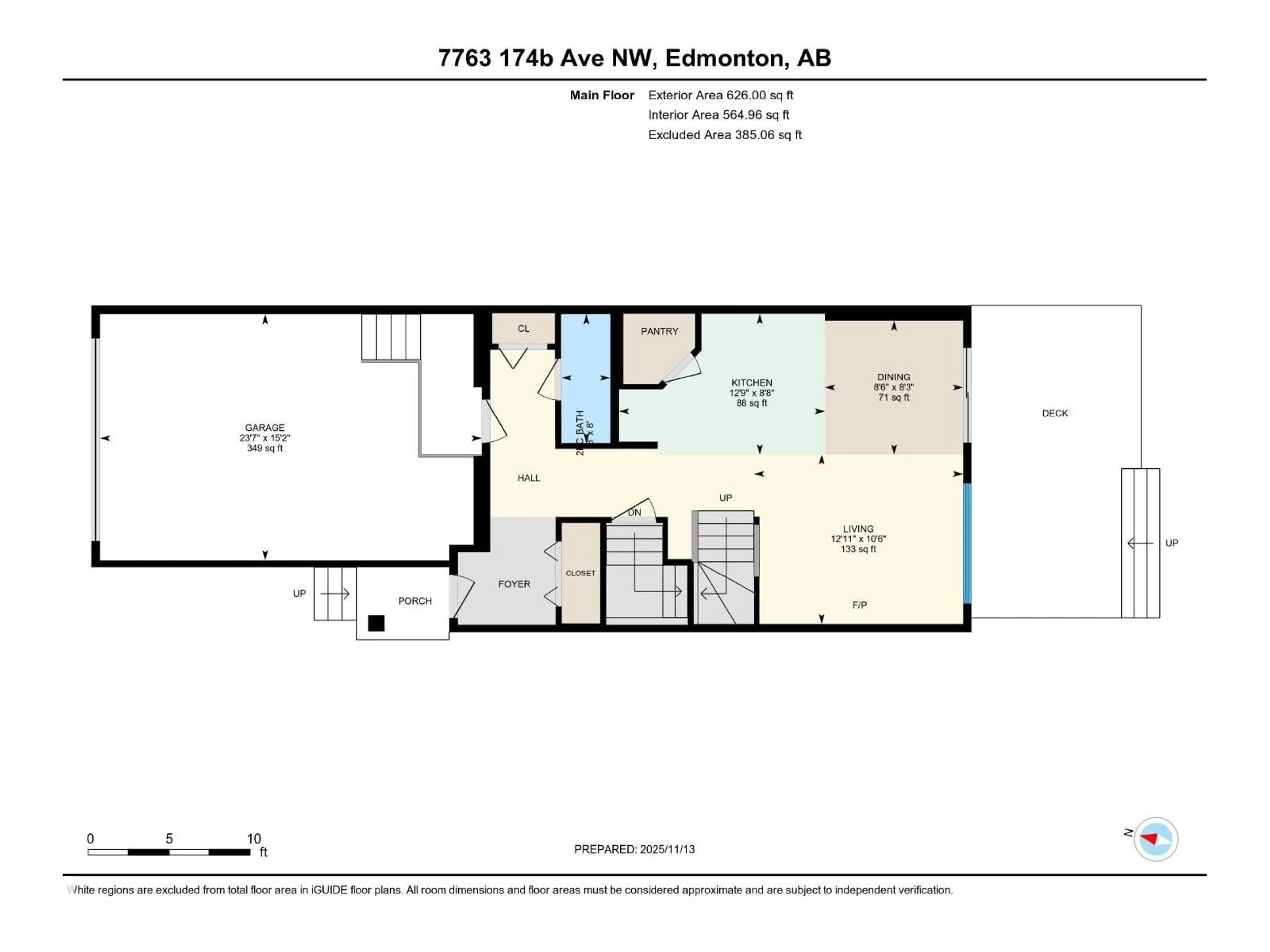 Floor plan for NW - 7763 174B AV, Edmonton Alberta T5Z0P5
