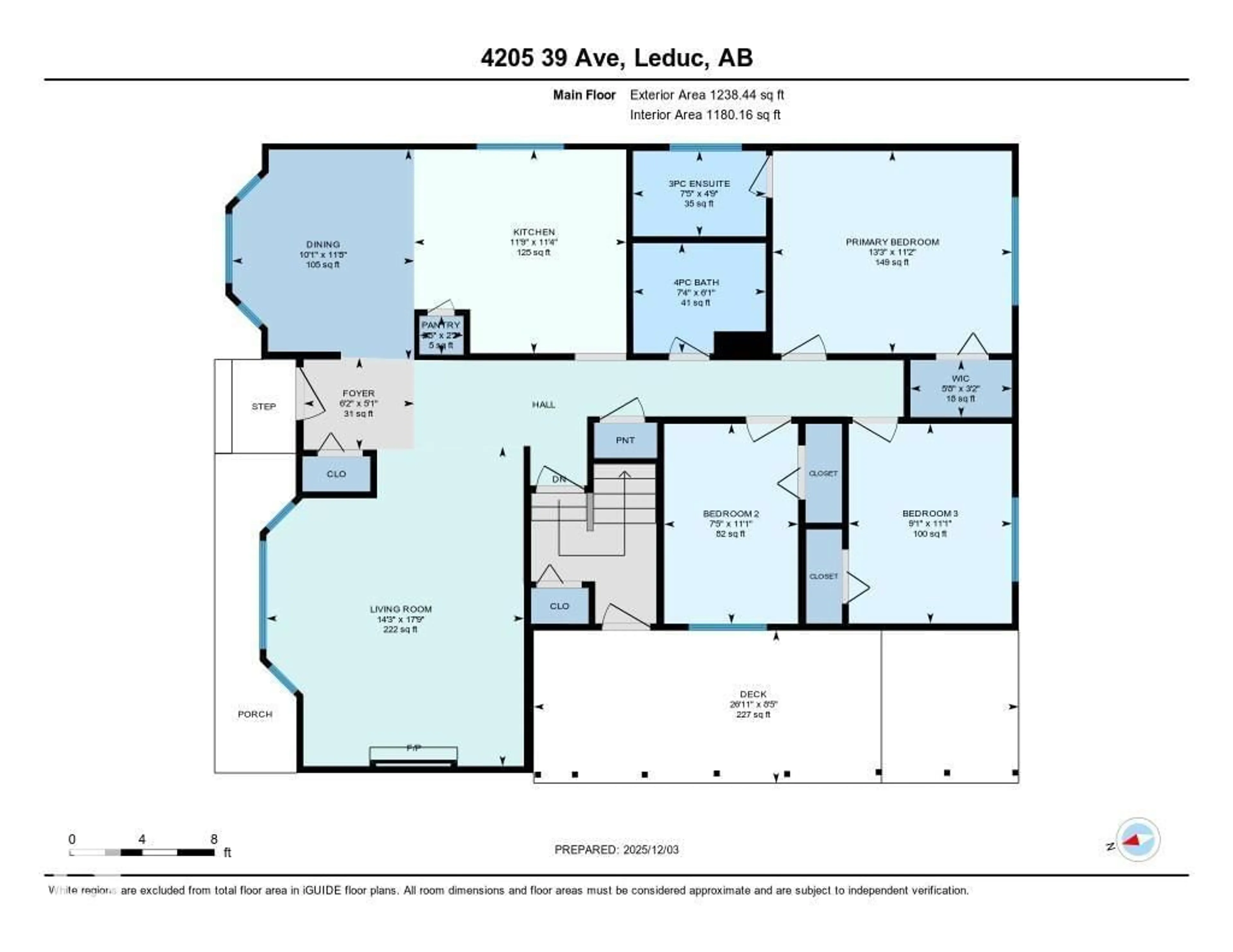 Floor plan for 4205 39 AV, Leduc Alberta T9E4W7
