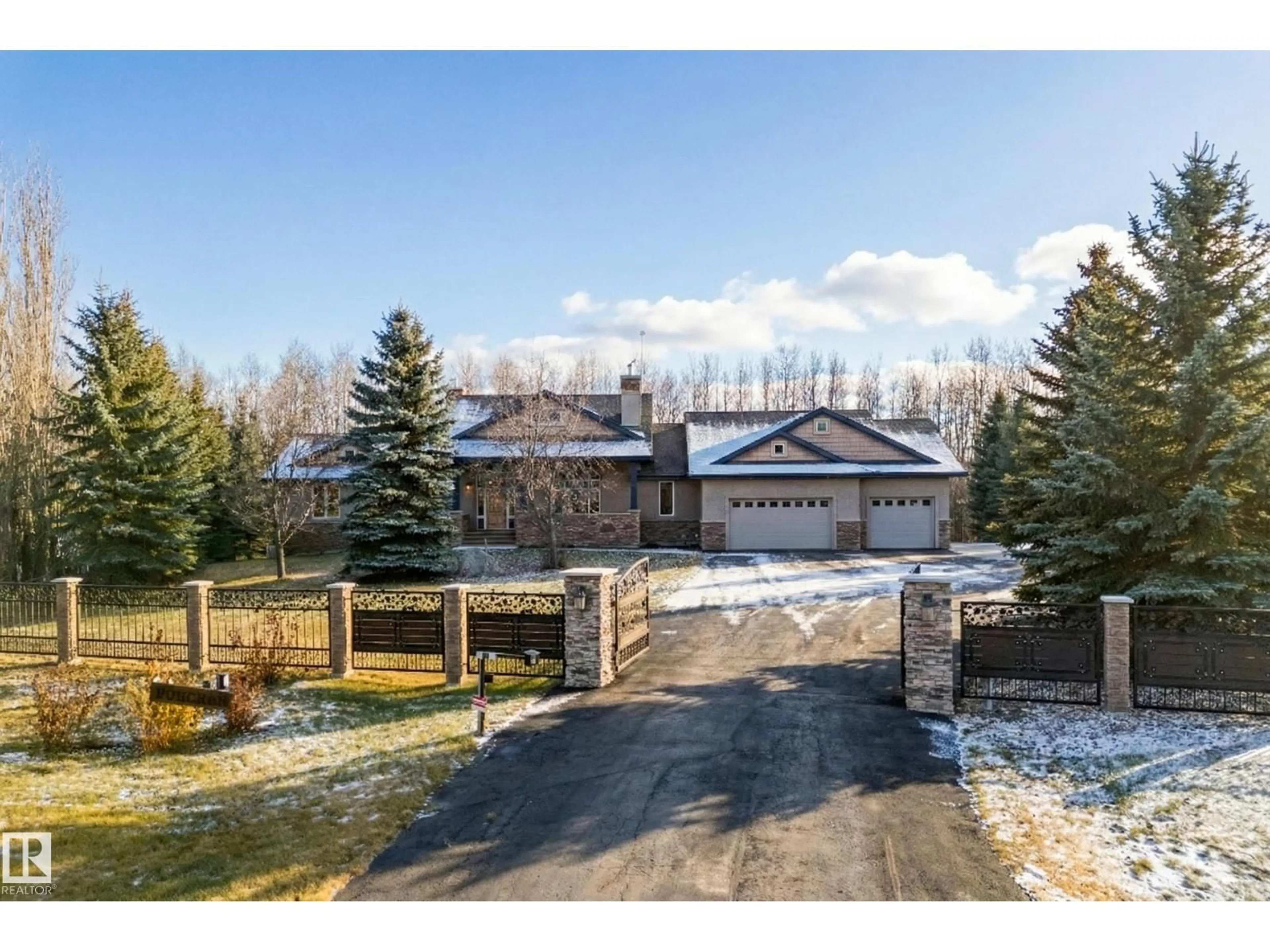 A pic from outside/outdoor area/front of a property/back of a property/a pic from drone, mountain view for 53522 - 25 RGE ROAD 274, Rural Parkland County Alberta T7X3T1