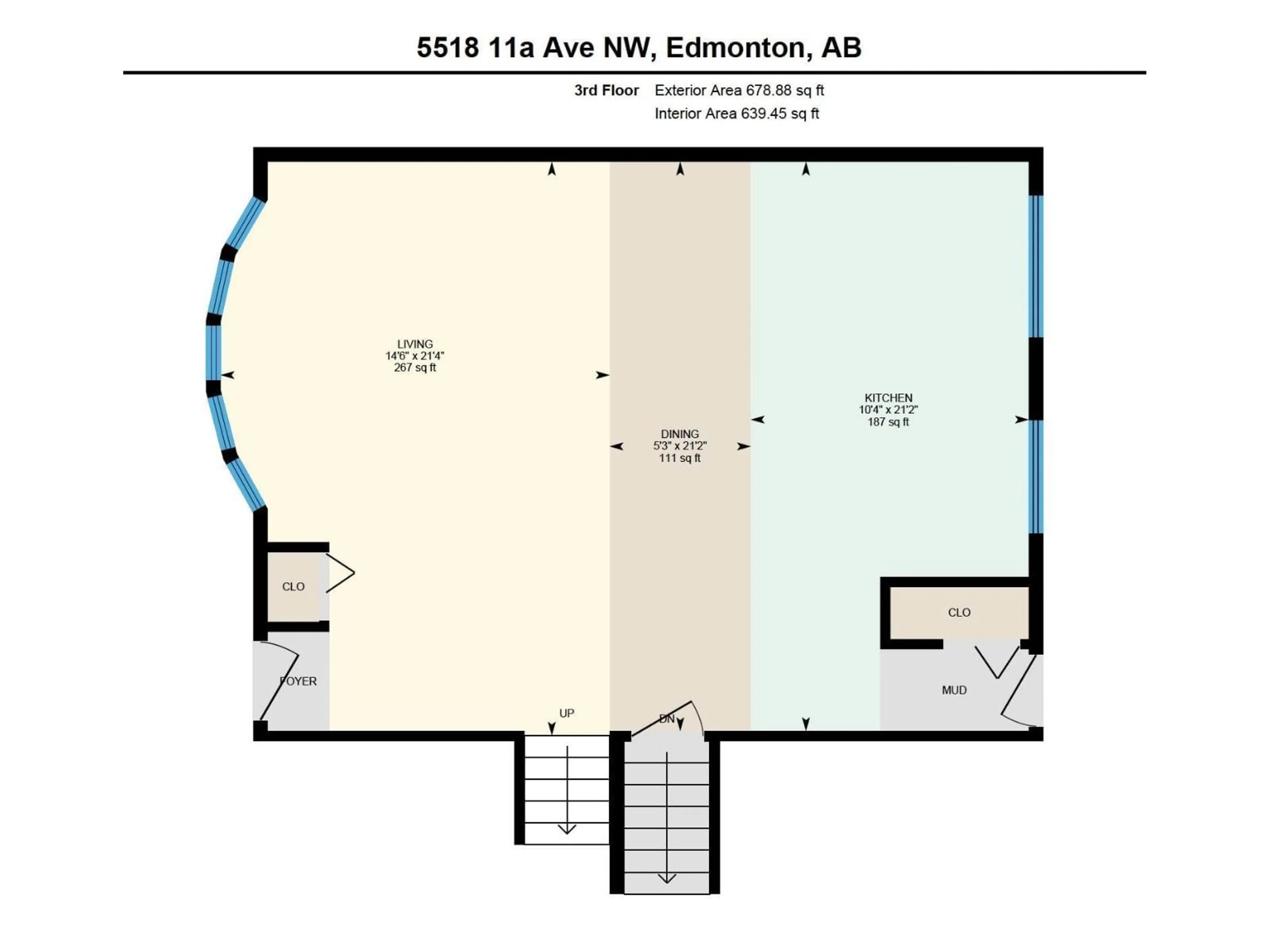 Floor plan for 5518 11A AV, Edmonton Alberta T6L2A9