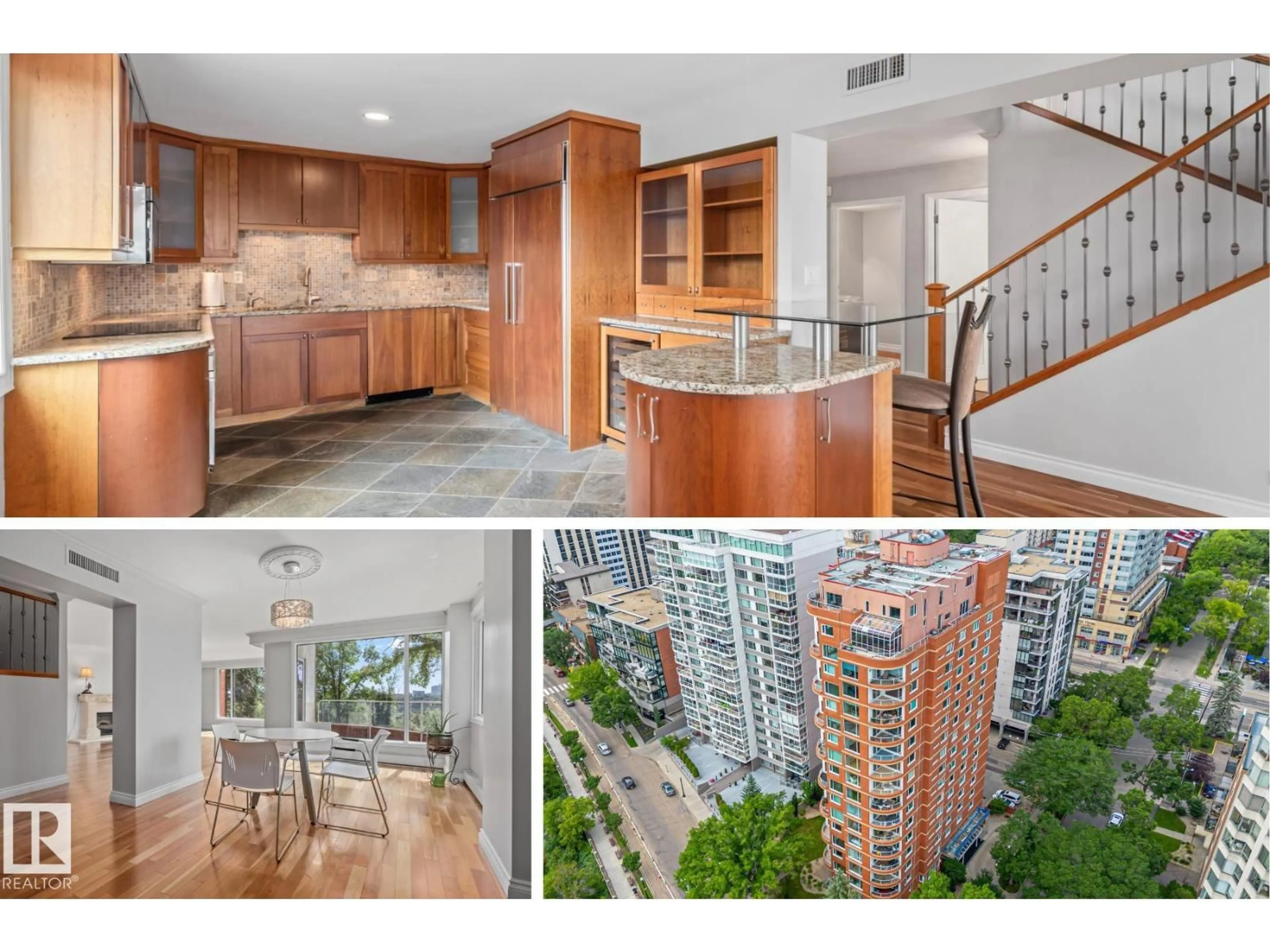 Open concept kitchen, wood/laminate floor for 202 - 10010 119 ST, Edmonton Alberta T5K1Y8