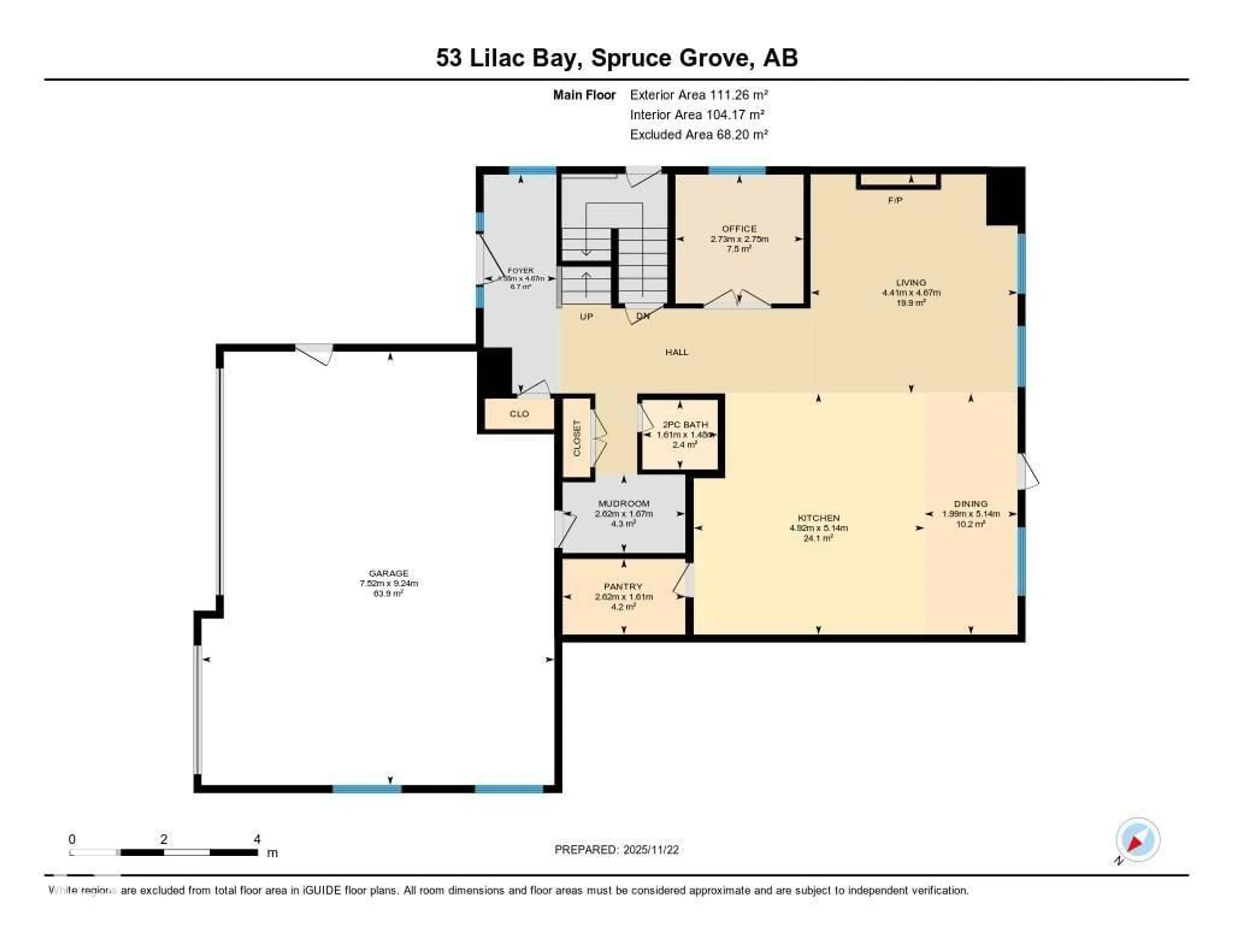 Floor plan for 53 LILAC BA, Spruce Grove Alberta T7X2H5