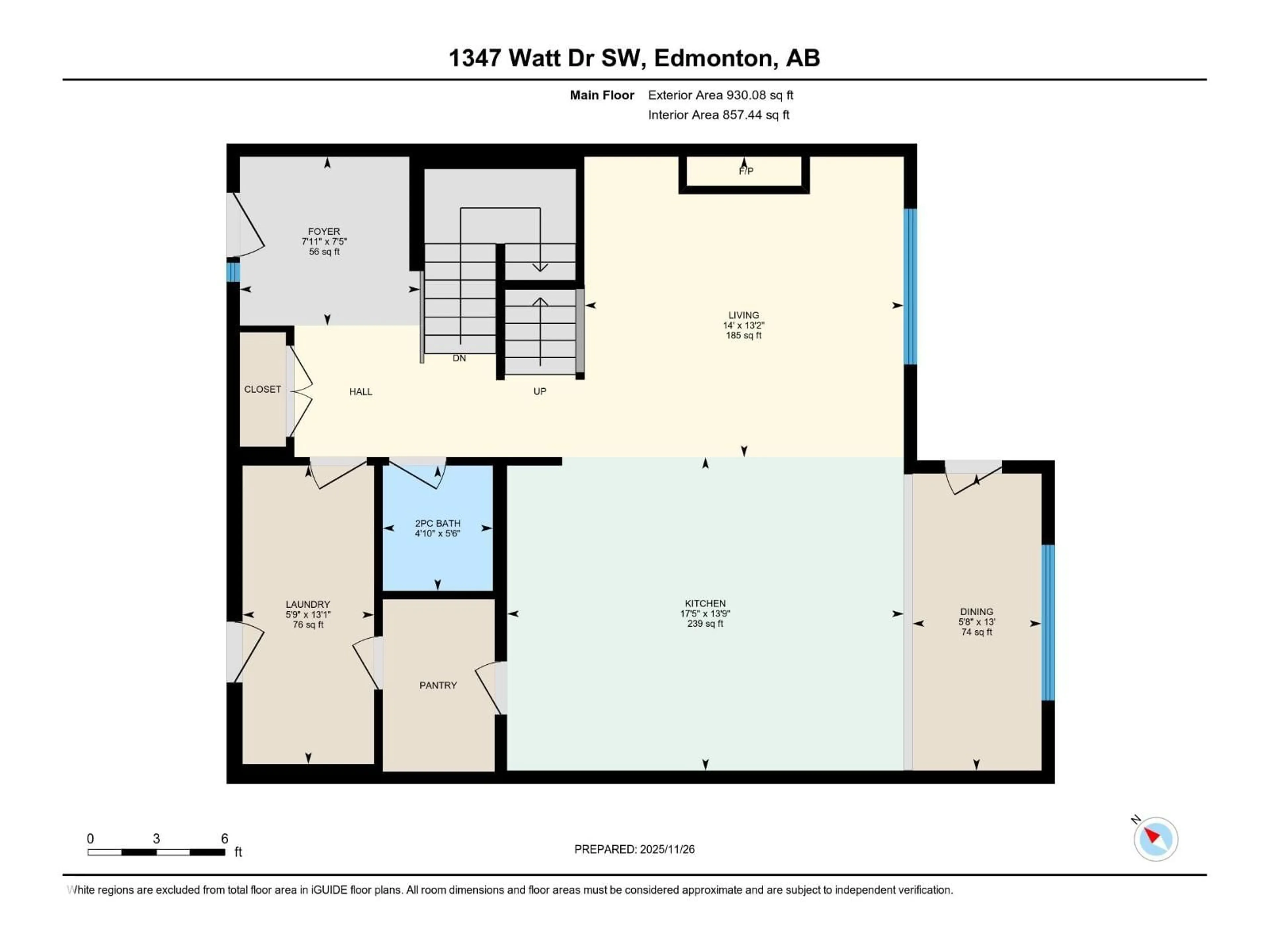 Floor plan for 1347 WATT DRIVE, Edmonton Alberta T6X2A6