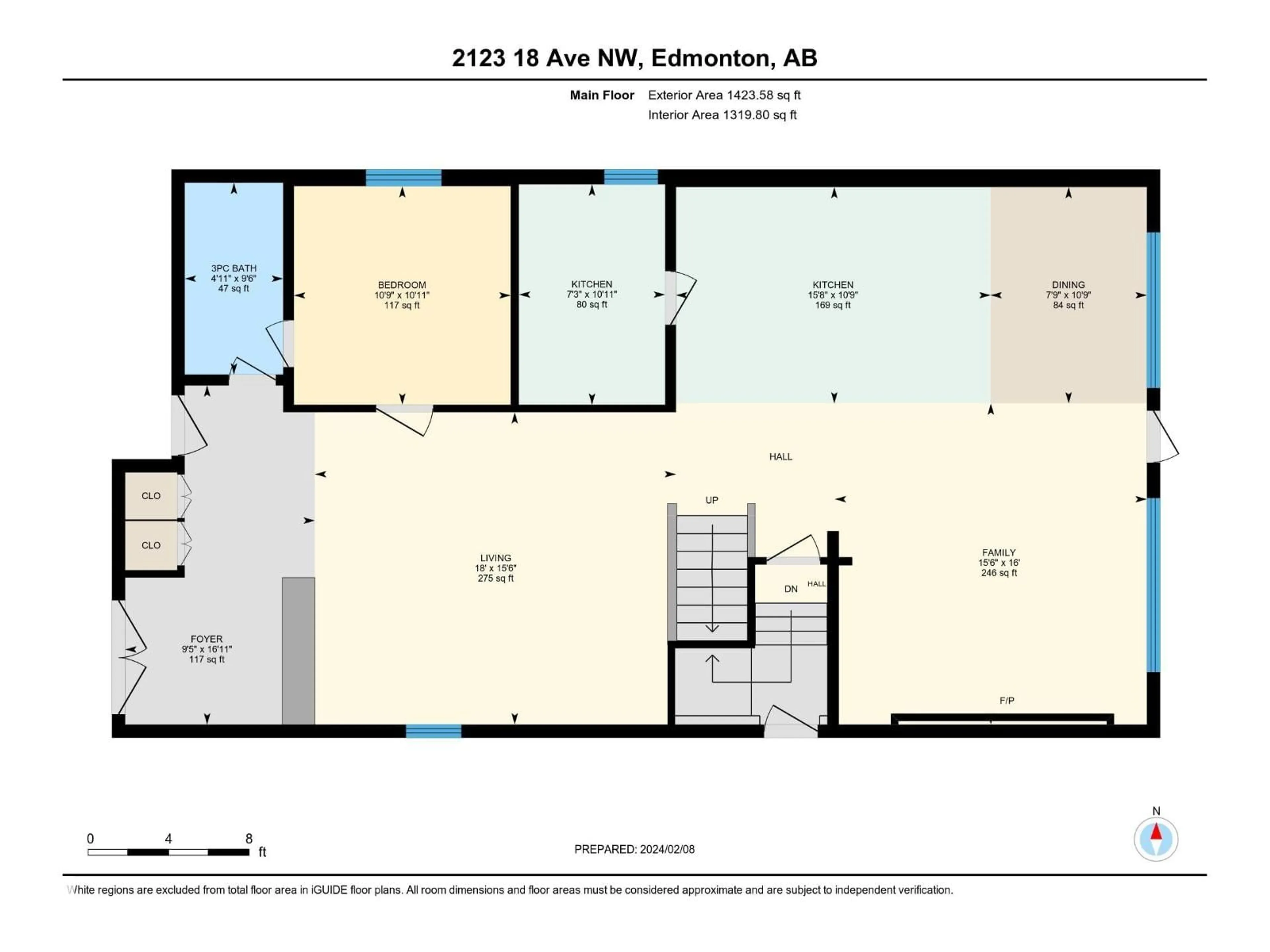 Floor plan for 2123 18 AV, Edmonton Alberta T6T2L2