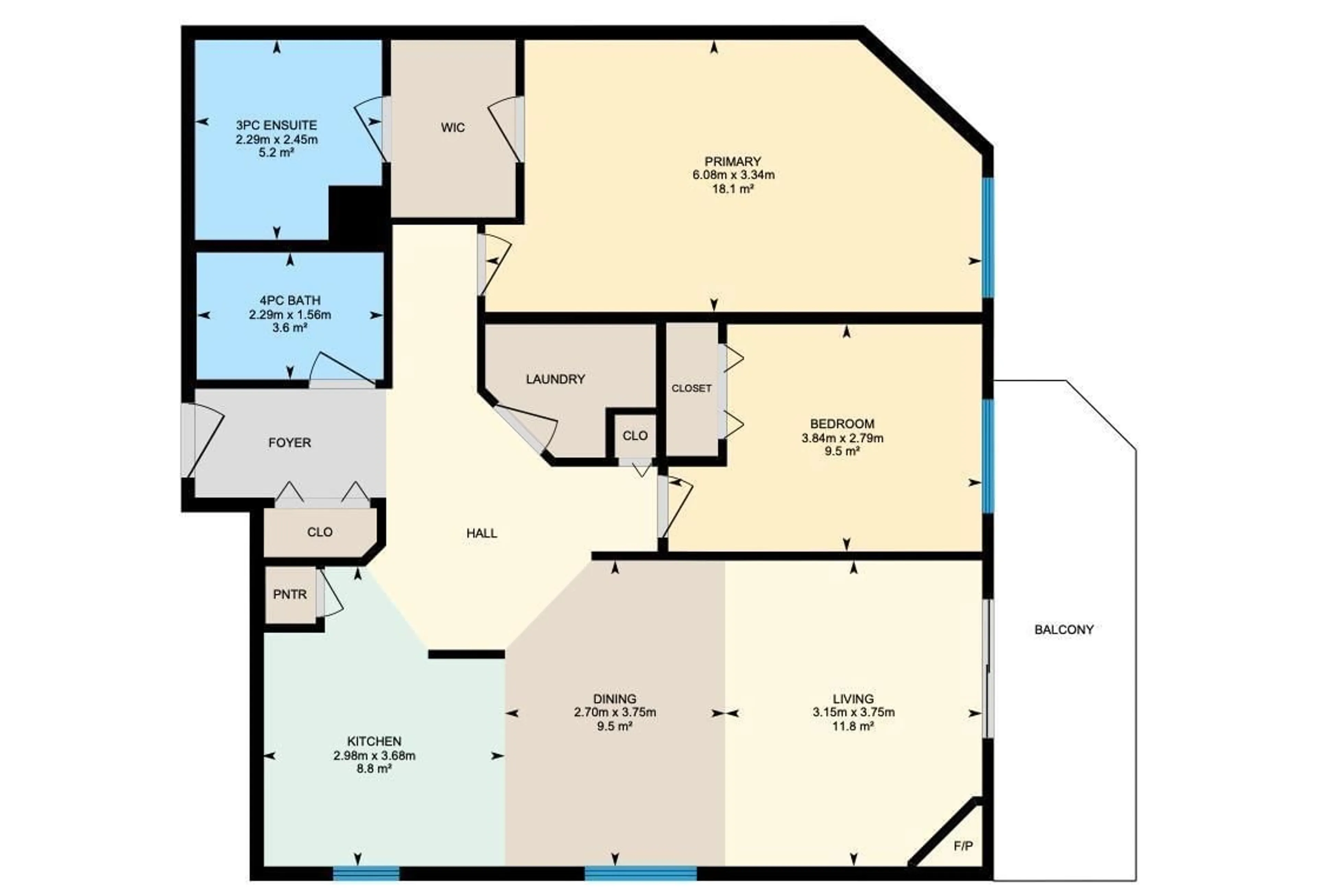 Floor plan for 418 10403 98 AV NW, Edmonton Alberta T5K2Y5