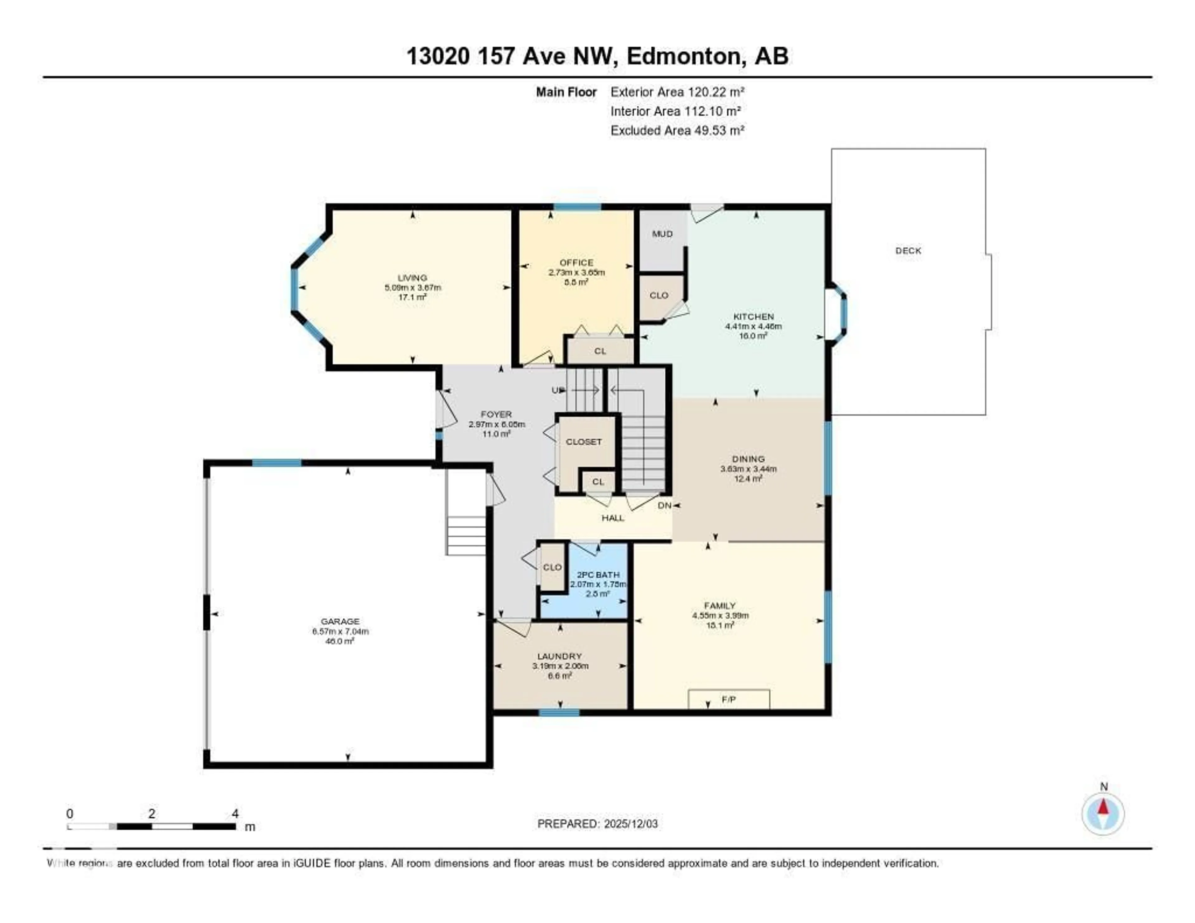 Floor plan for 13020 157 AV, Edmonton Alberta T6V1C3