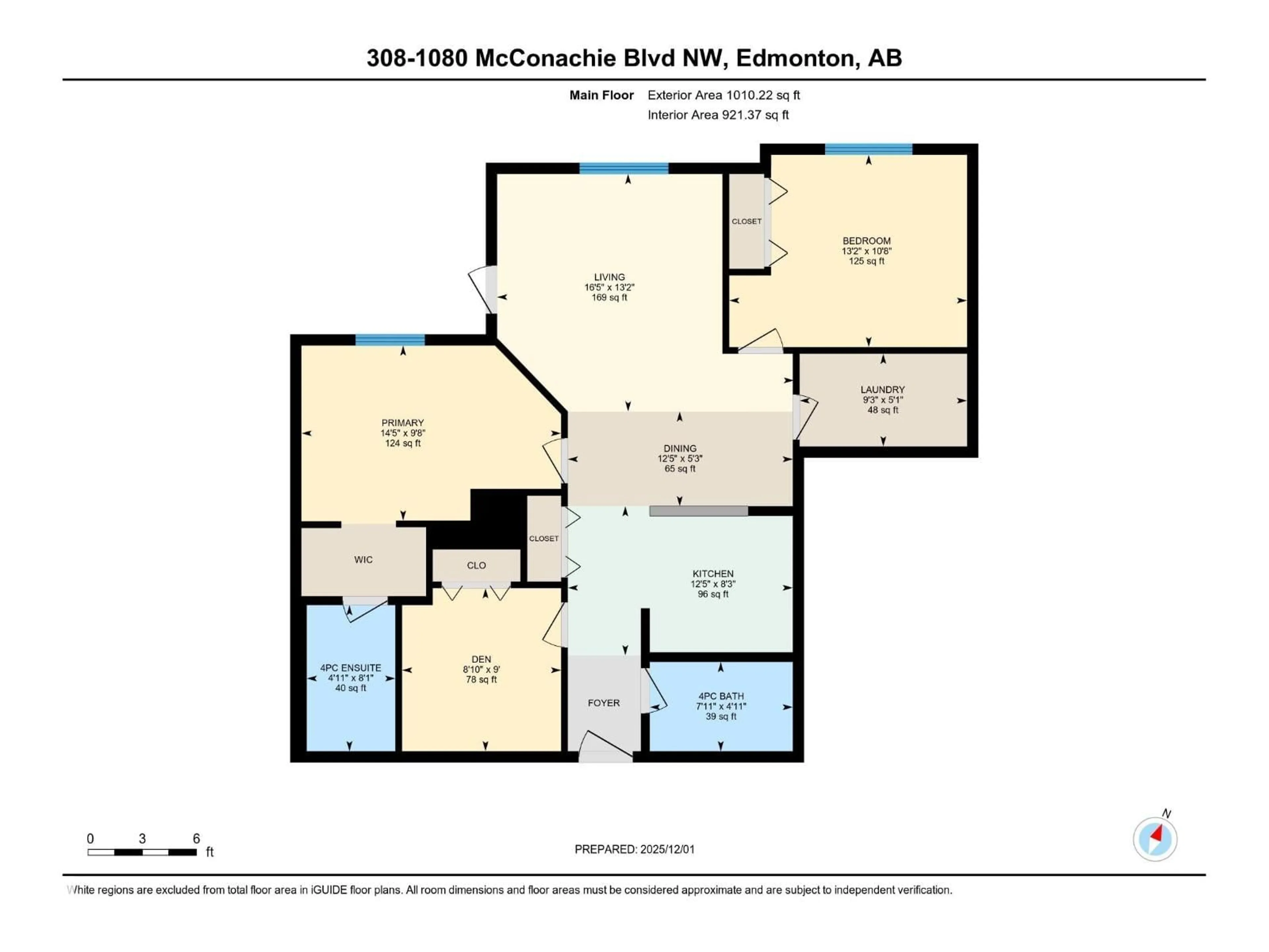 Floor plan for 308 - 1080 MCCONACHIE BOULEVARD NW, Edmonton Alberta T5Y0X2