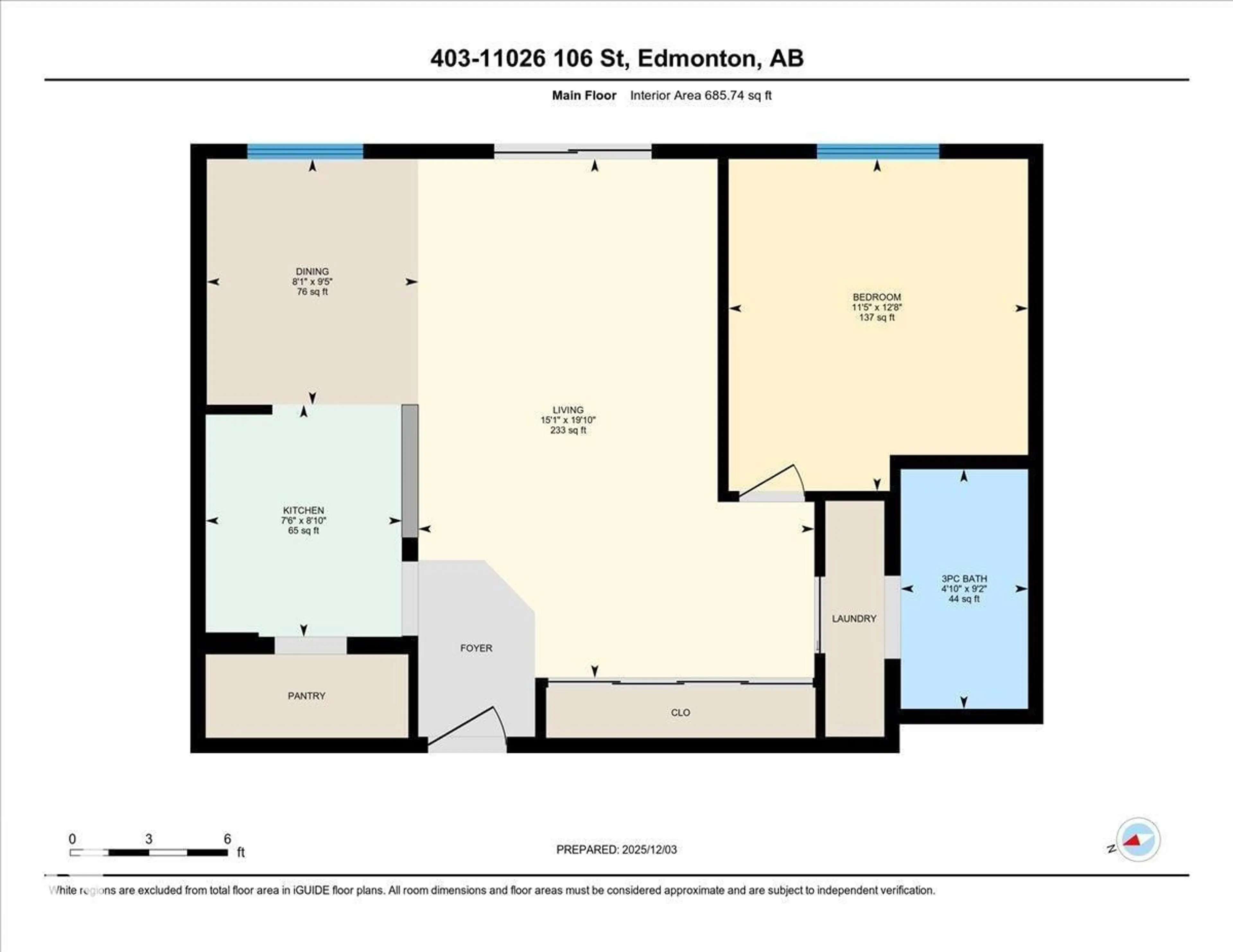 Floor plan for 403 - 11026 106 ST NW, Edmonton Alberta T5H2Y4