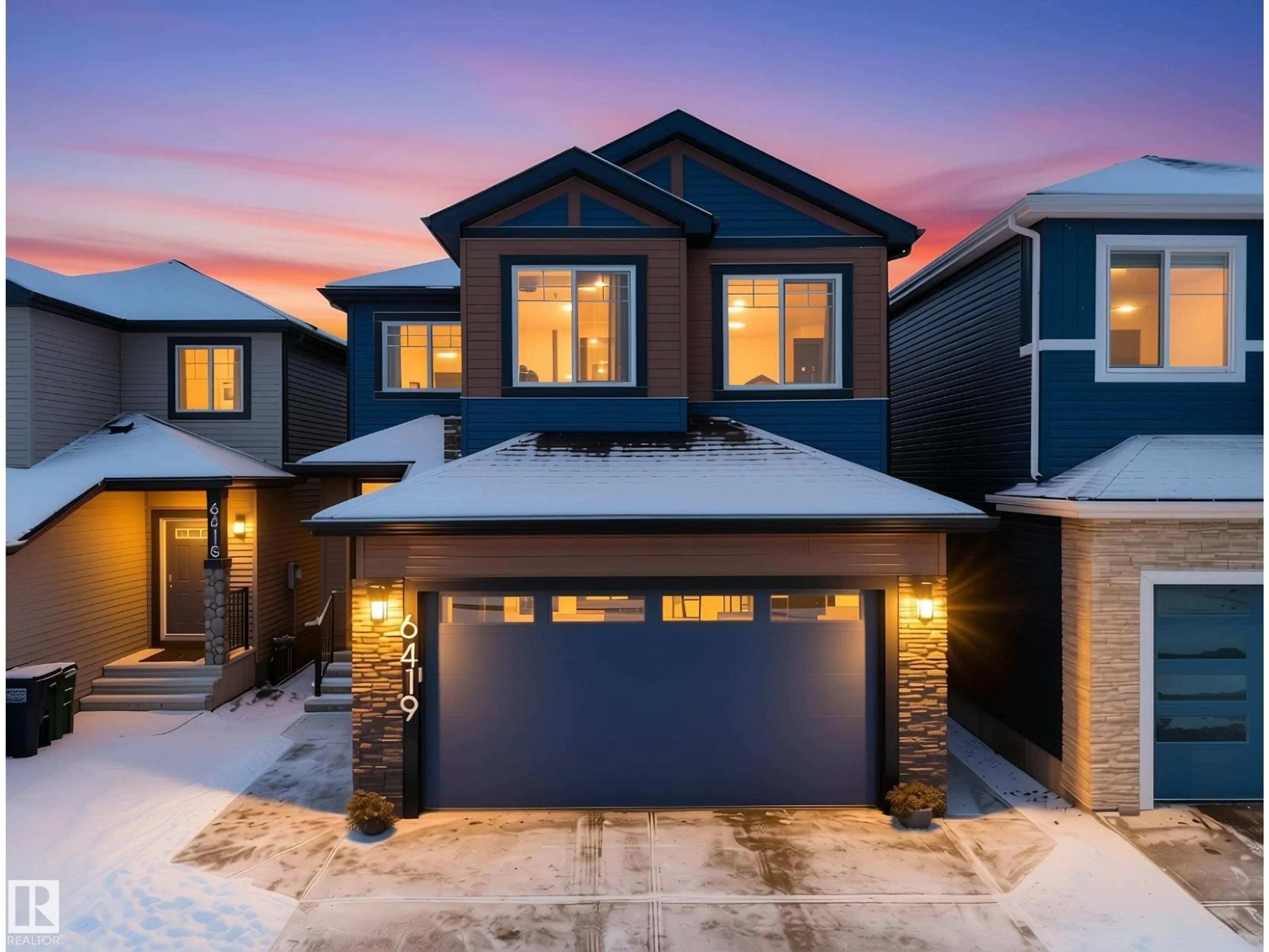 Home with brick exterior material, street for NW - 6419 175 AV, Edmonton Alberta T5Y4A8