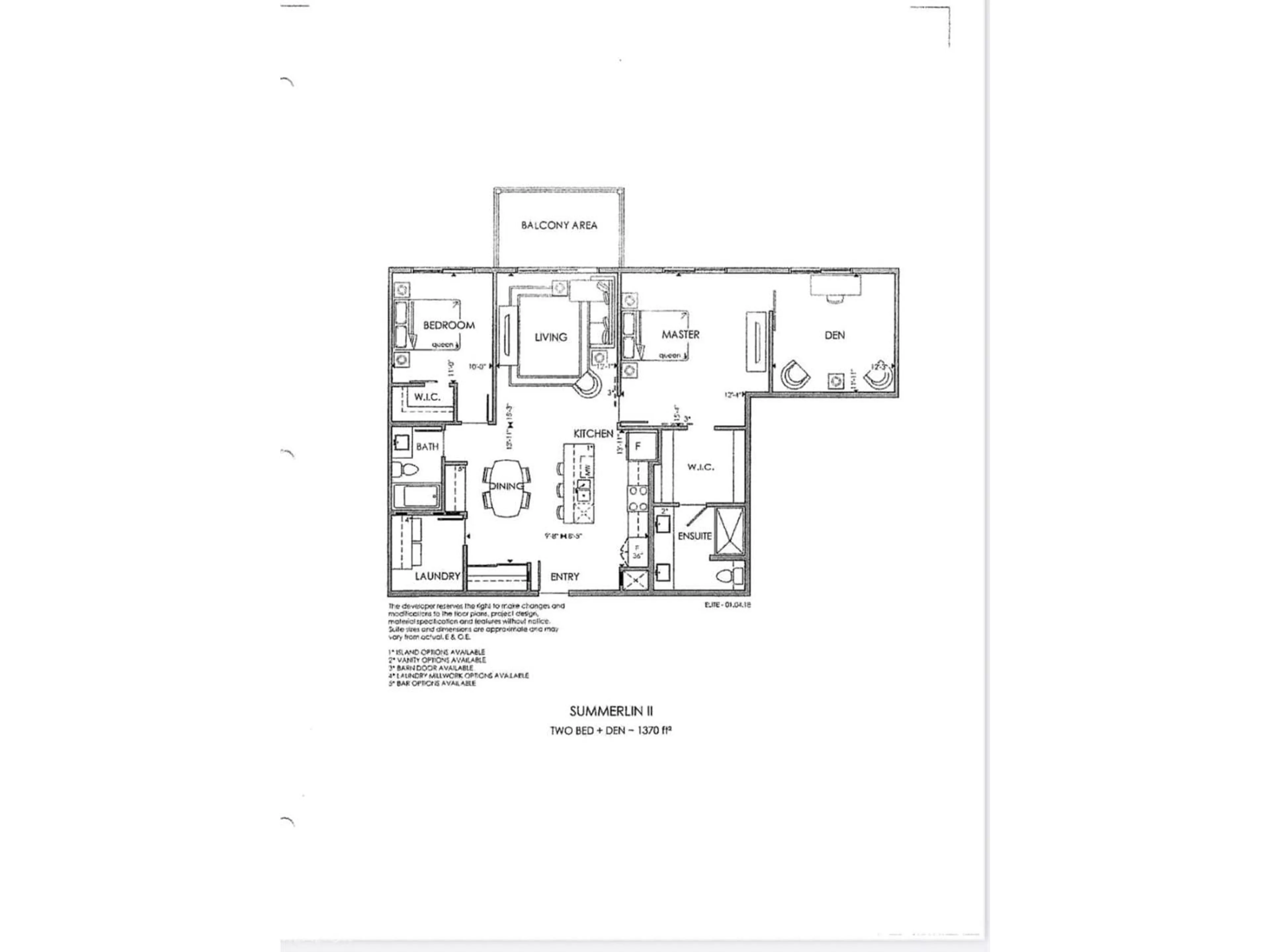 Floor plan for 406 - 528 GRIESBACH PR, Edmonton Alberta T5E6X2
